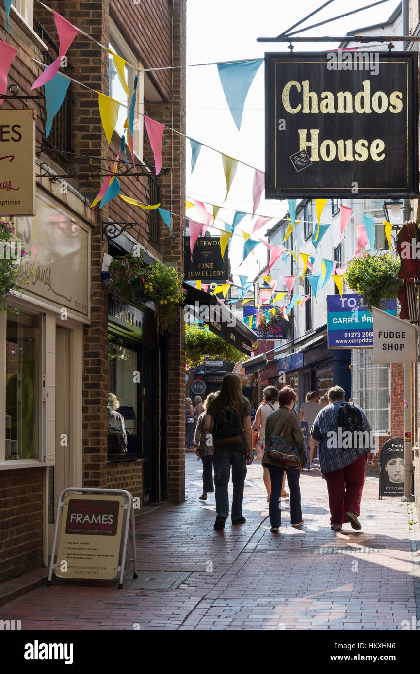 Les ruelles, Brighton, East Sussex, Angleterre, Royaume-Uni Banque D'Images