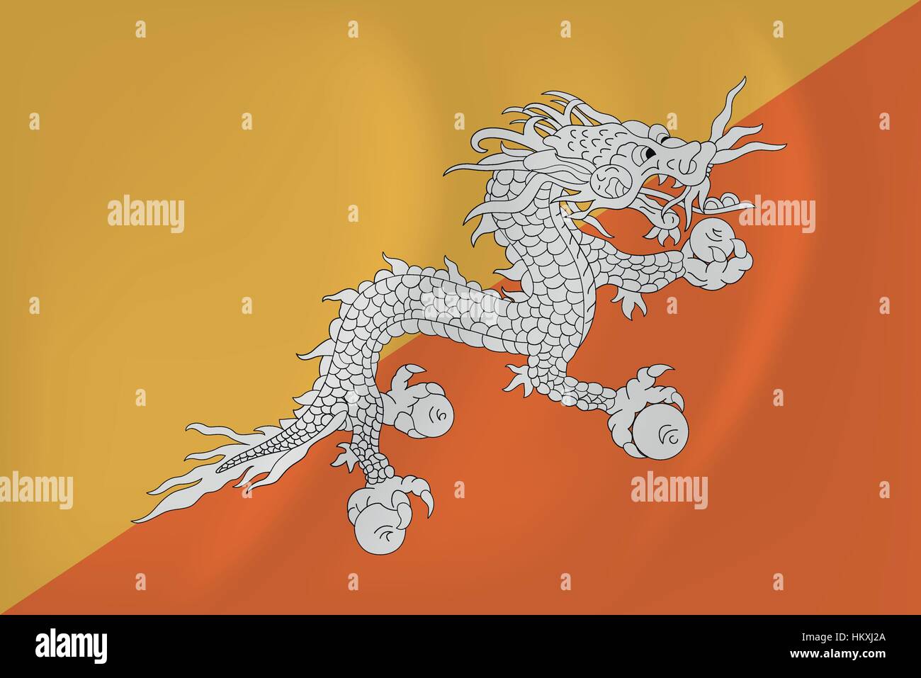 Image vectorielle du Bhoutan waving flag Illustration de Vecteur