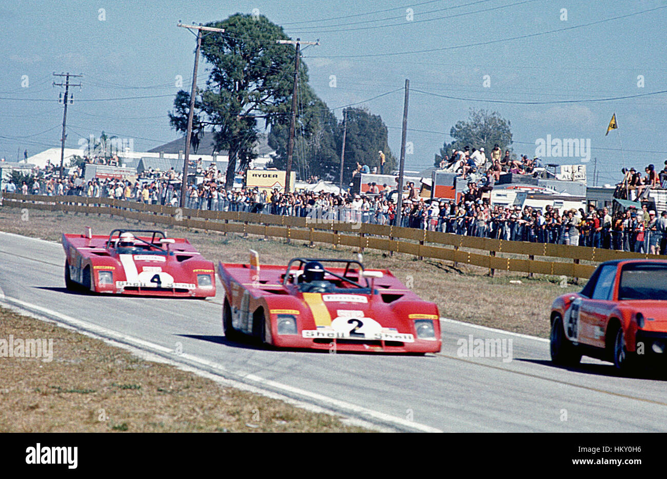 1972 Jackie Ickx 1er belge et italienne Clay Regazzoni dnf 12 Heures de Sebring Ferrari 312PBs FL Banque D'Images