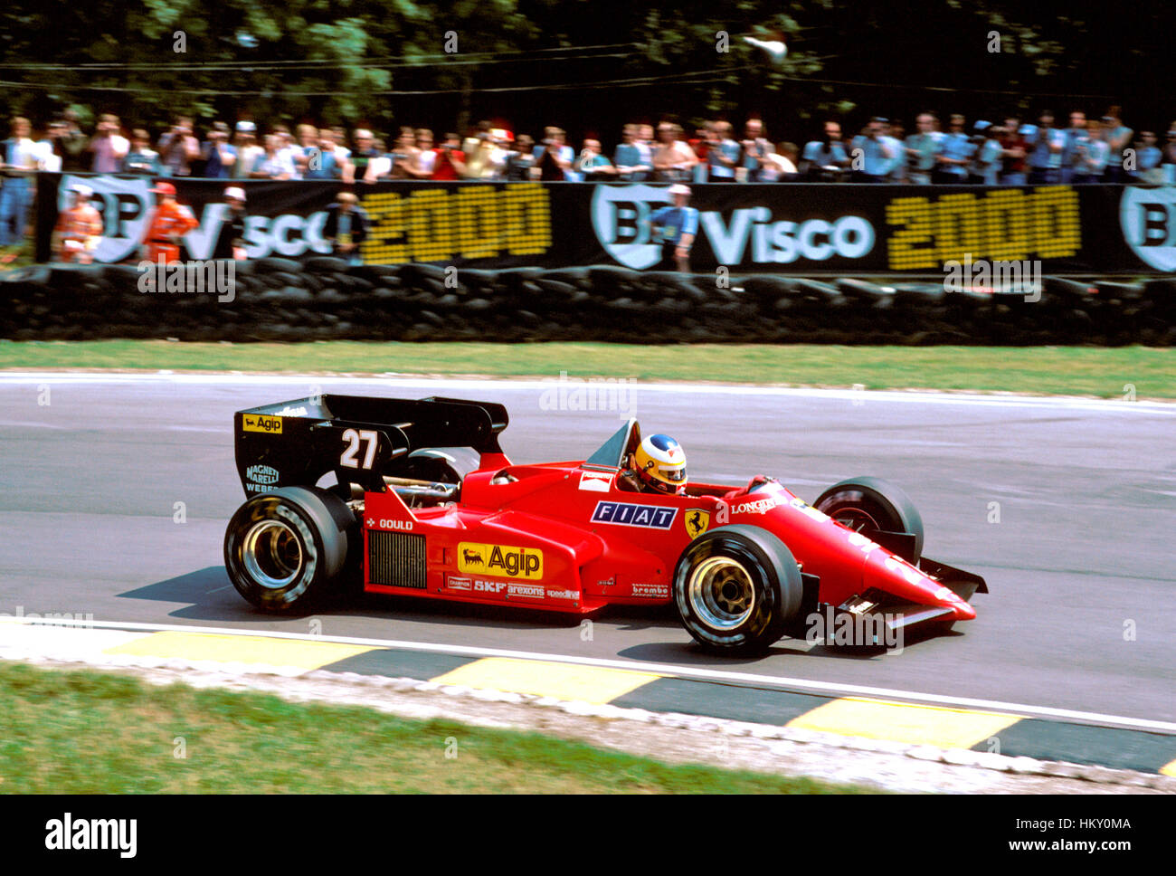 1984 L'Italien Michele Alboreto Ferrari 126C4 GP britannique de Brands Hatch, 5th Floor Banque D'Images