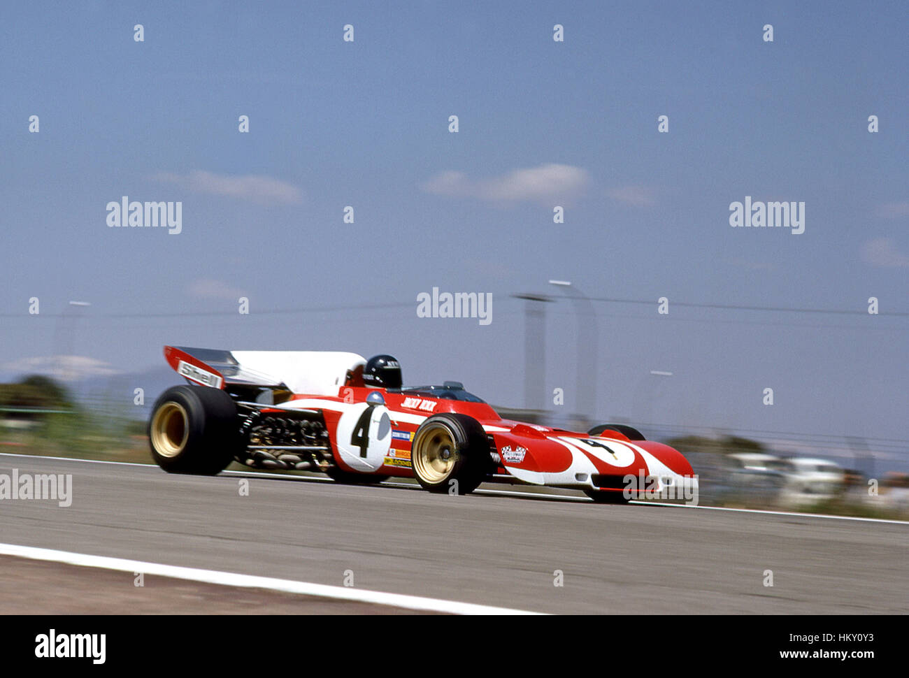 1971 Jackie Ickx Ferrari belge Espagnol 312 GP 2ème GG Banque D'Images