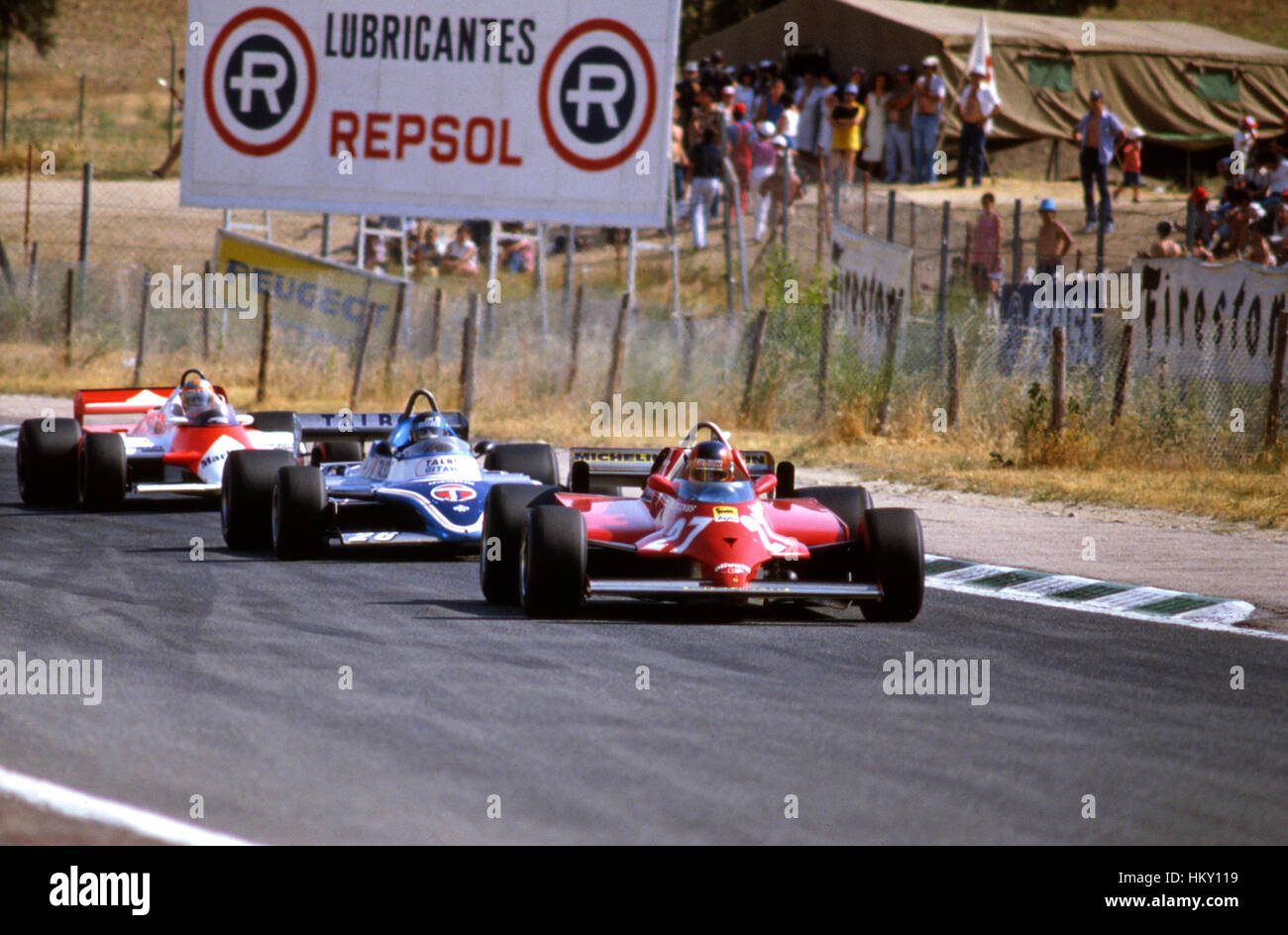 1980 Gilles Villeneuve Ferrari 312T5 GP Espagne Jarama 1er ét Banque D'Images