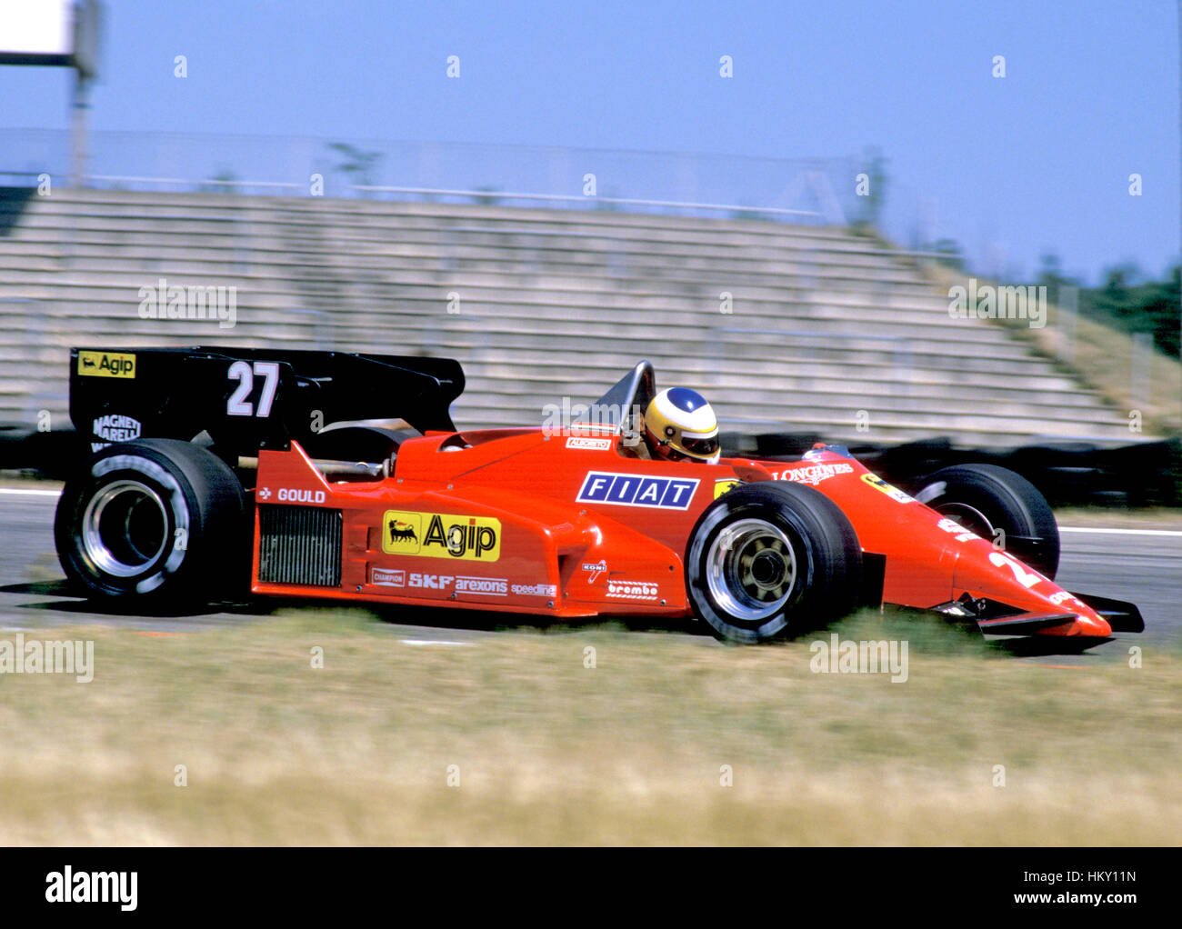 1984 L'Italien Michele Alboreto Ferrari 126C3 Hockenheim dnf FL Banque D'Images