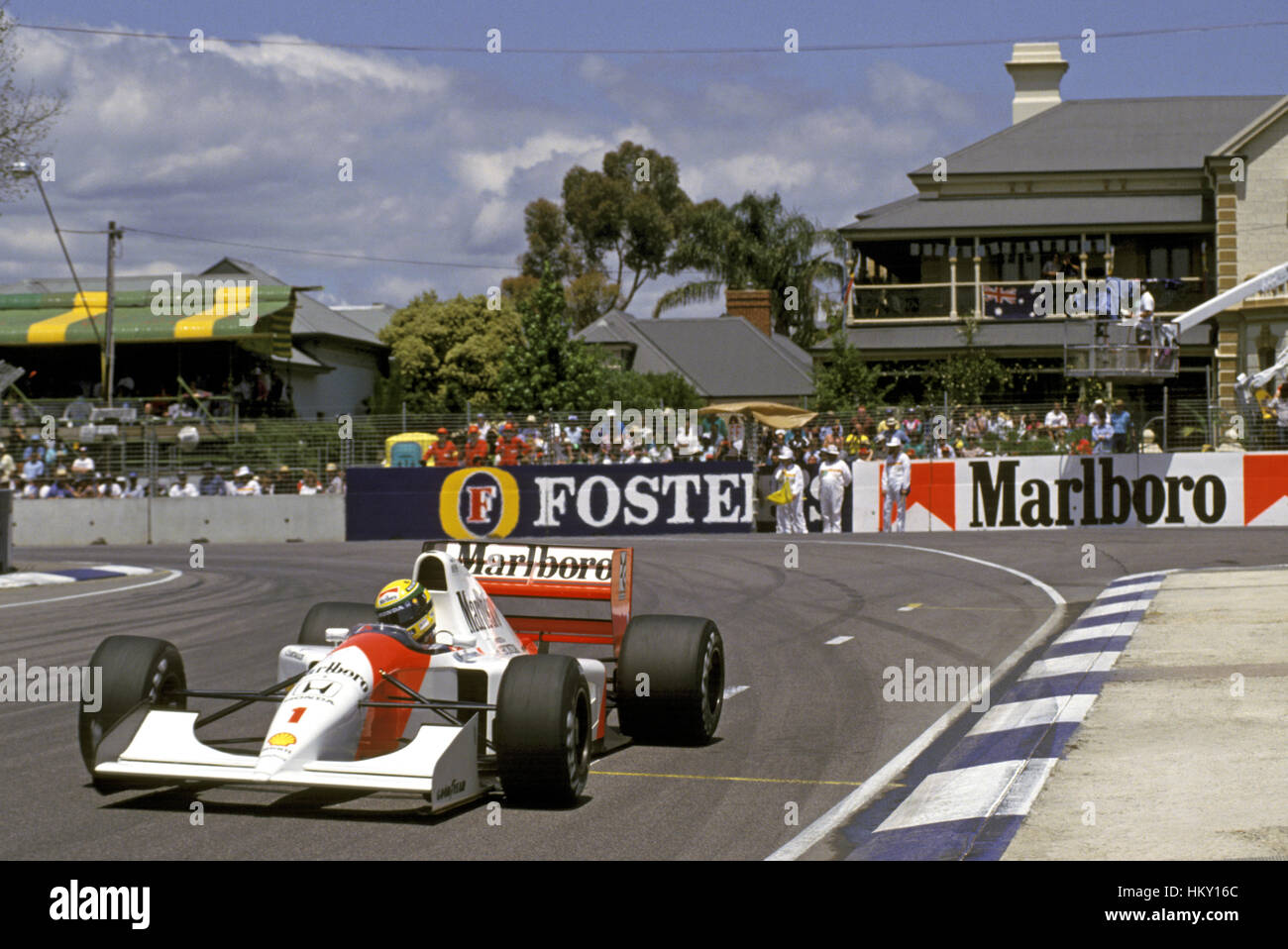 1992 Ayton Senna McLaren MP Brésilien GP Australie Adelaide dnf Accident-FL Banque D'Images