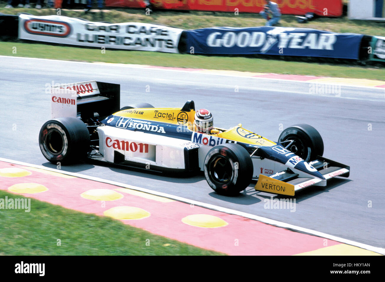 Brésilien Nelson Piquet 1986 Williams FW11 Brands Hatch British GP 2ème ét Banque D'Images