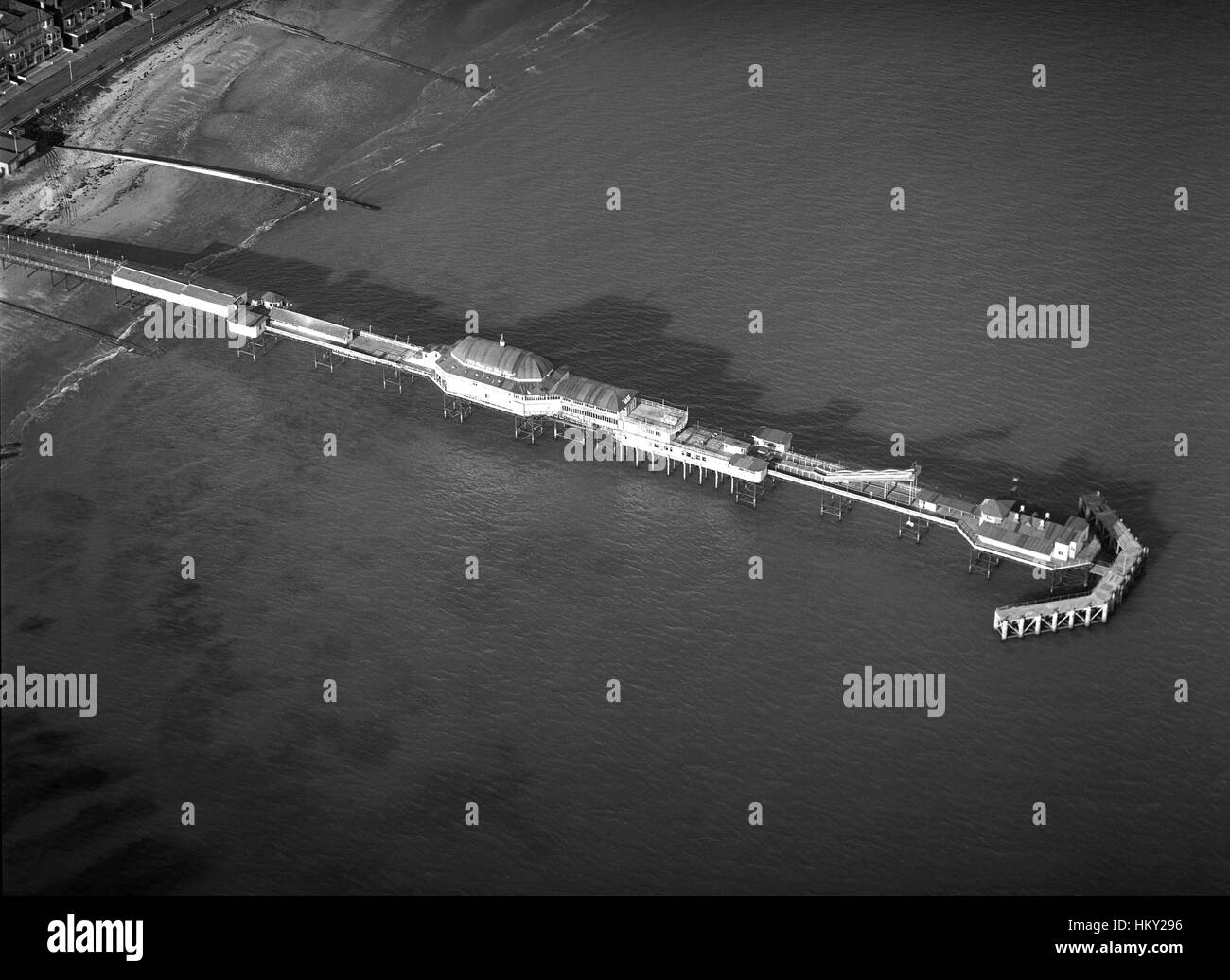 Vue aérienne de la jetée de Shanklin, Isle of Wight, Angleterre, RU Banque D'Images