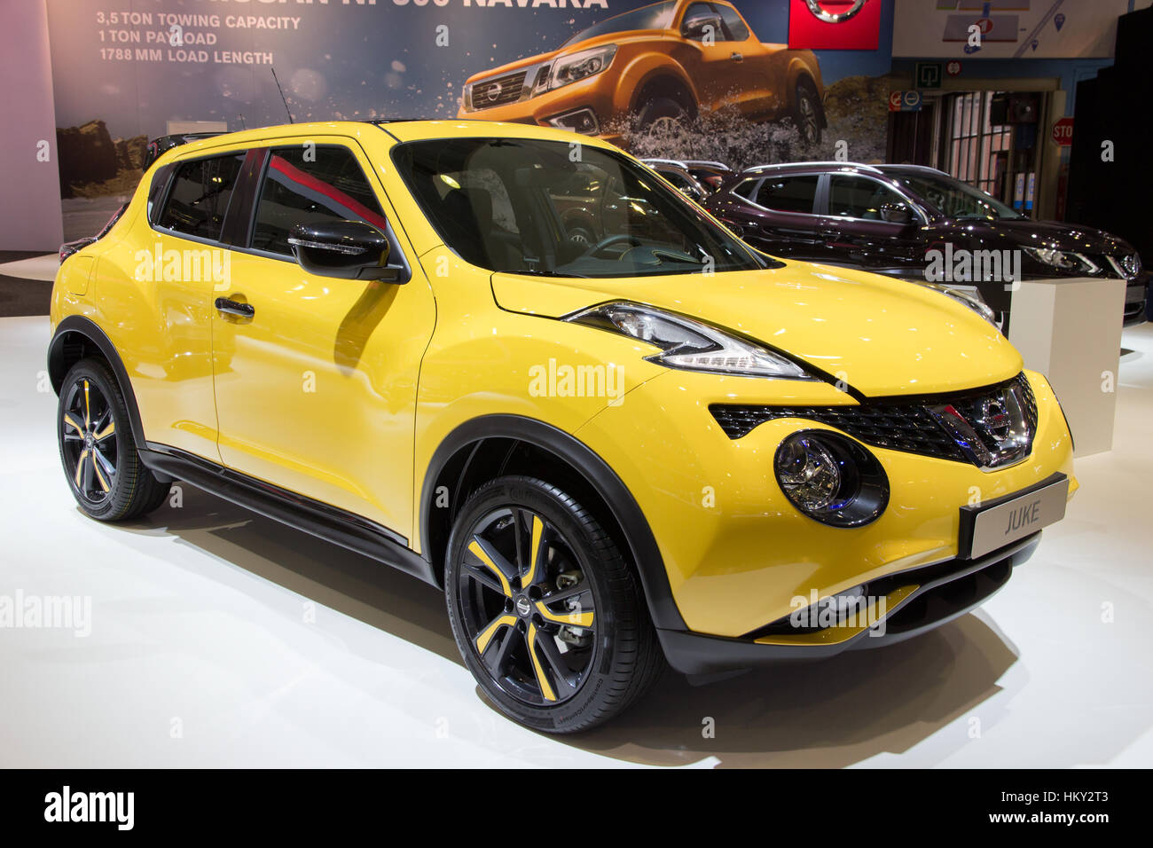 Bruxelles - 12 jan 2016 : Nissan Juke à l'affiche au Salon de l'Automobile de Bruxelles. Banque D'Images