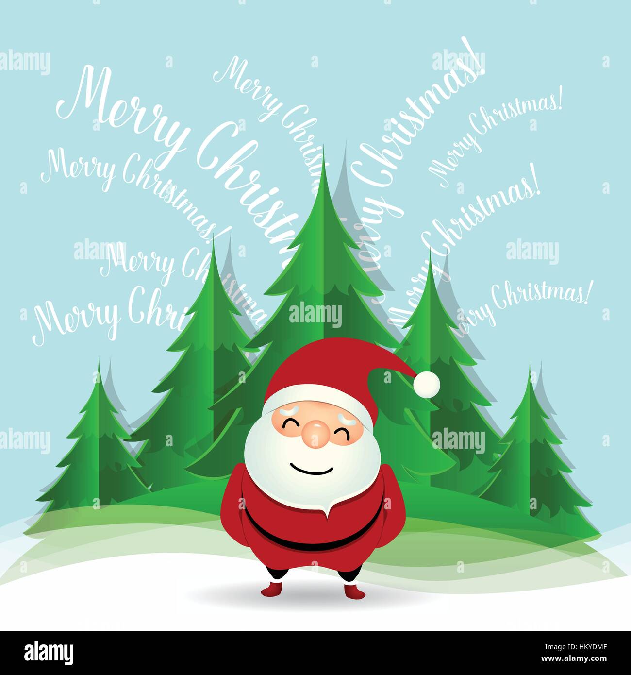 Carte de Vœux de Noël avec le Père Noël. Vector illustration Image Vectorielle Stock Alamy