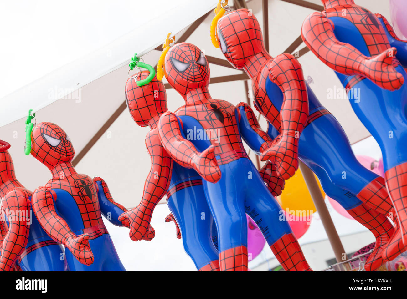 Jouets Spiderman gonflable Banque D'Images