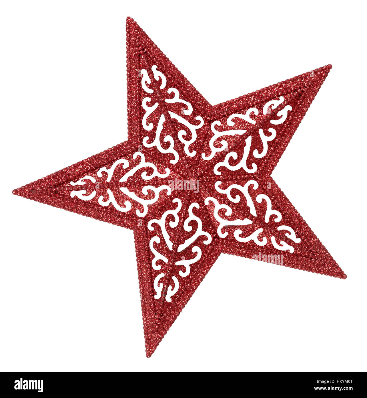 Étoile rouge sur fond blanc Banque D'Images