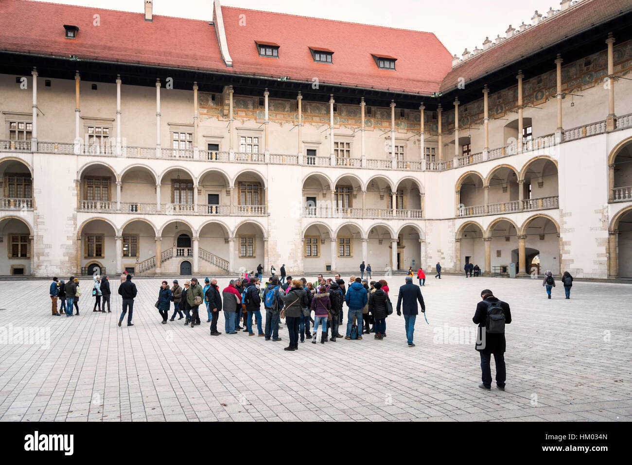 Le château de Wawel, Sigismond i cour renaissance du Stary Cracovie Cracovie Pologne Banque D'Images