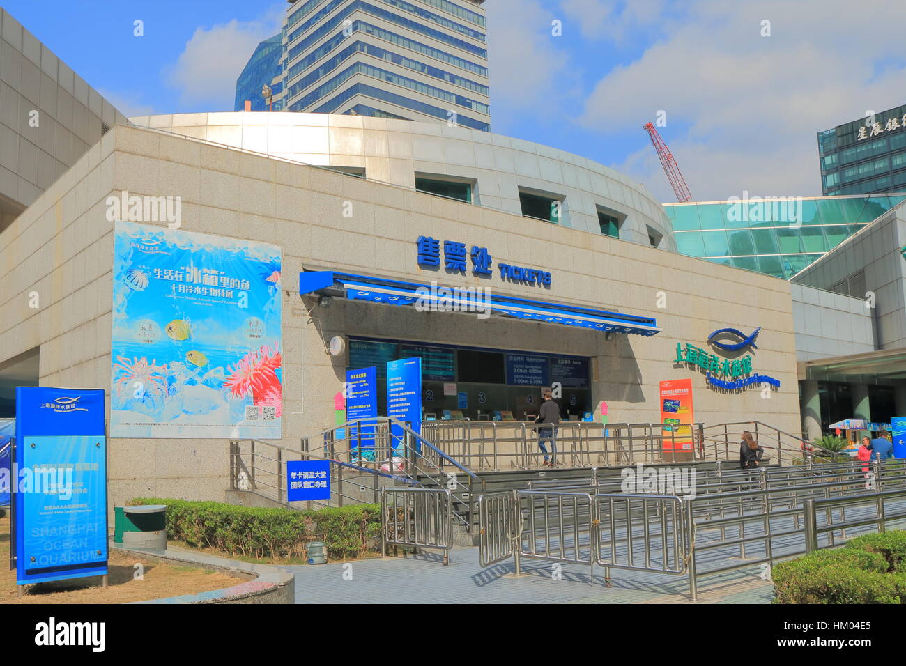 Personnes visitent Shanghai Ocean Aquarium de Shanghai en Chine. Shanghai Ocean Aquarium a l'un des plus longs tunnels sous-marins dans le monde. Banque D'Images