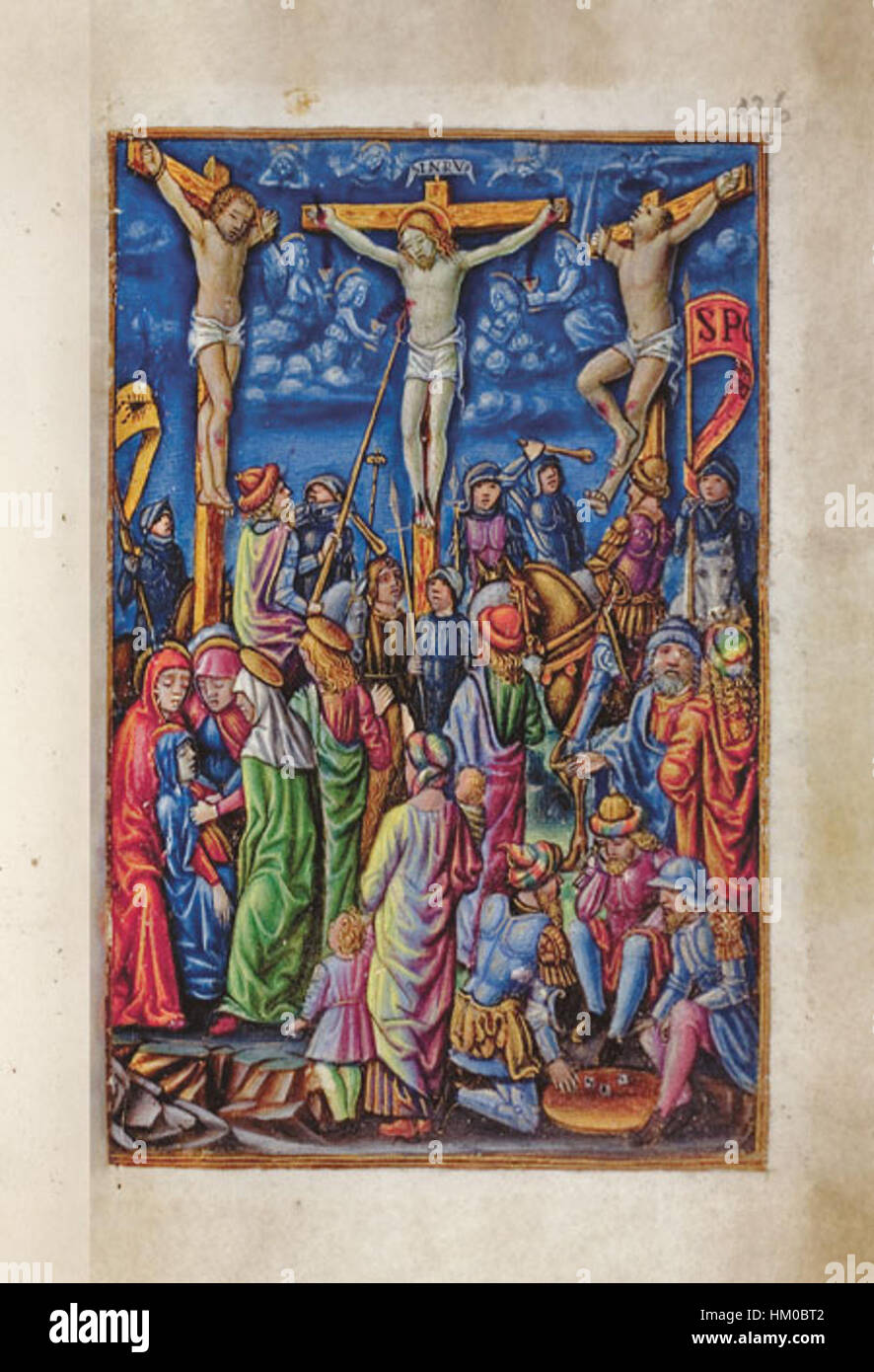 Heures Torriani - Crucifixion - f126r Banque D'Images