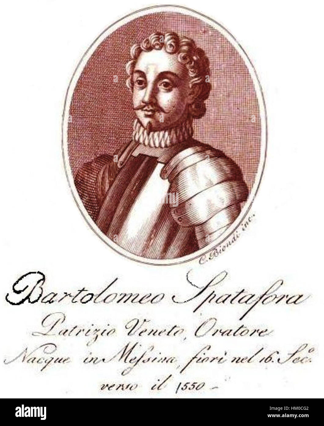 Photo historique de Bartolomeo Spatafora, 1550 Banque D'Images