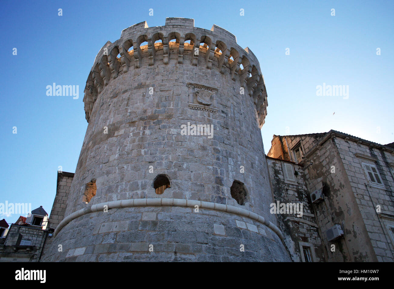 Korcula architecture ancienne détails en pierre,Croatie,europe,7 Banque D'Images