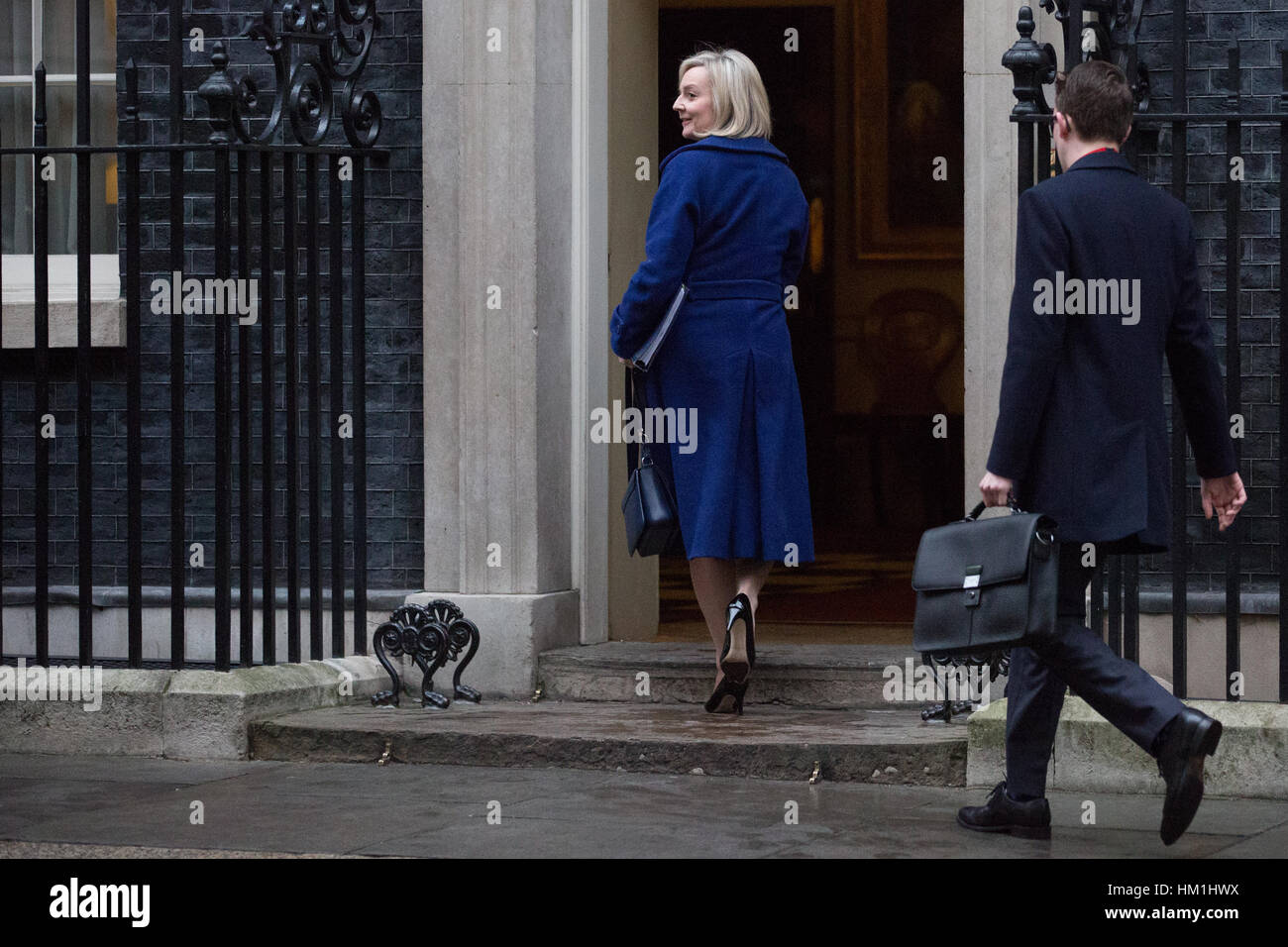 Londres, Royaume-Uni. Jan 31, 2017. Elizabeth Truss, député, Lord chancelier et secrétaire d'Etat à la justice, arrive au 10 Downing Street pour une réunion du Cabinet. Credit : Mark Kerrison/Alamy Live News Banque D'Images