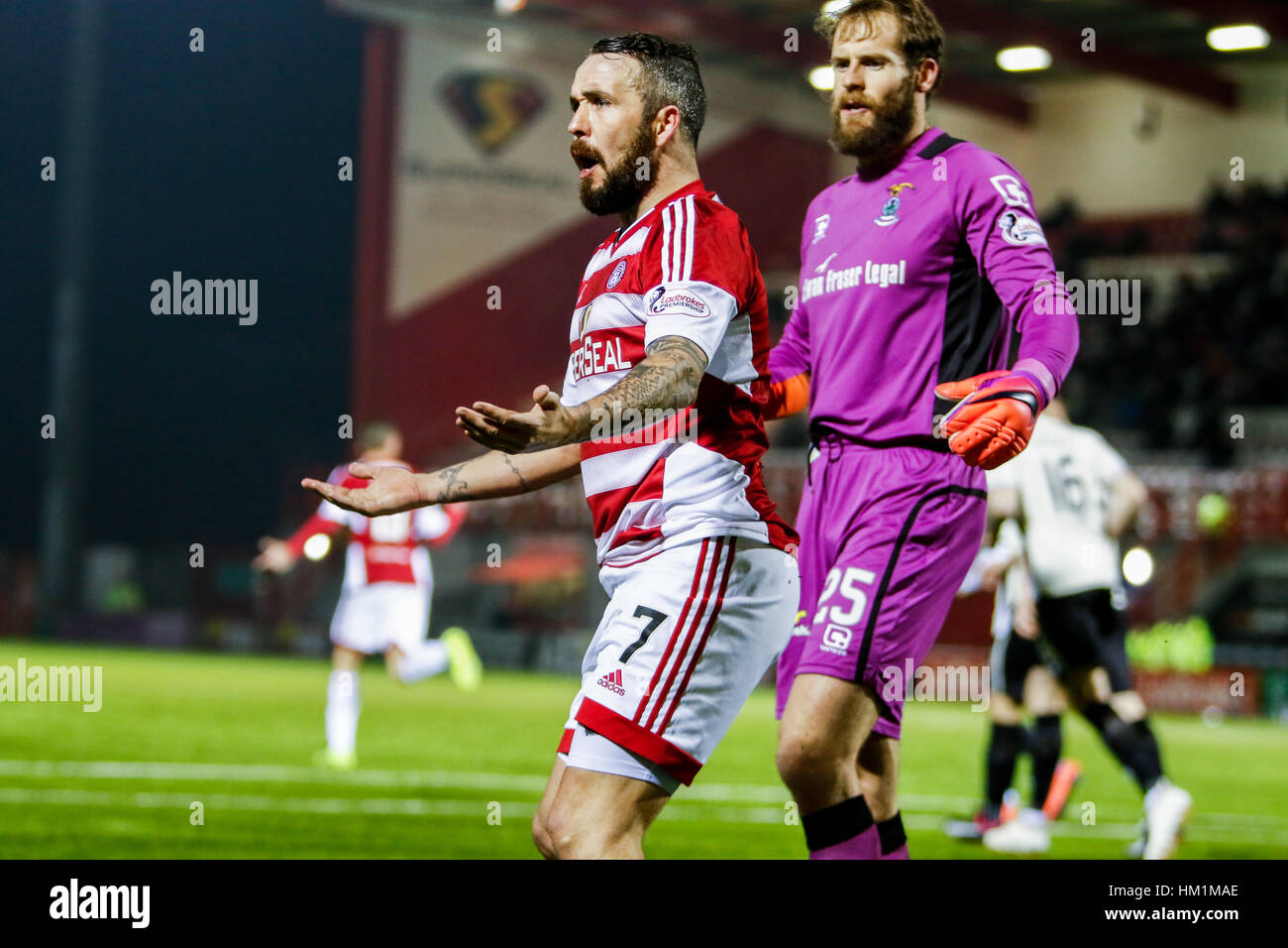 Hamilton, en Écosse. Jan 31, 2017. Les images d'action de la SPFL League match entre Hamilton Academicals Vs Inverness Caledonian Thistle à New Douglas Park. Crédit : Colin Poultney/Alamy Live News Banque D'Images