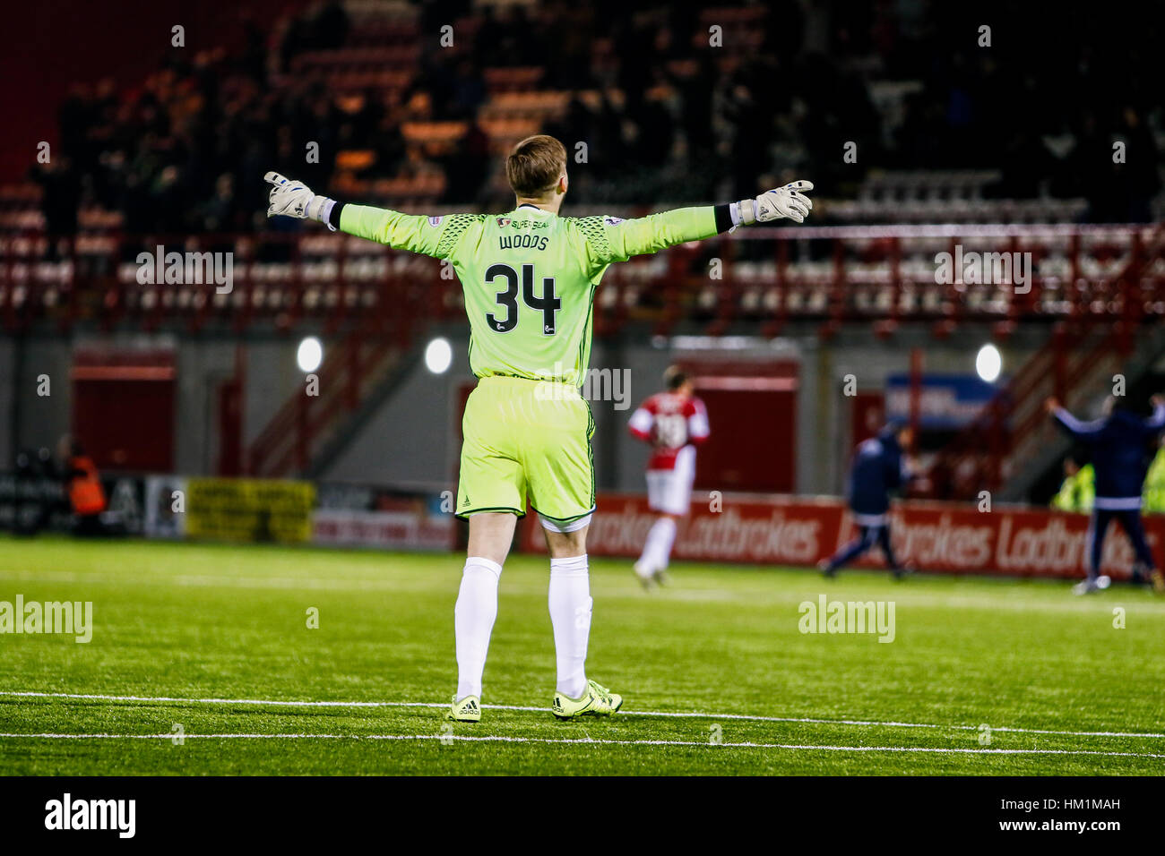 Hamilton, en Écosse. Jan 31, 2017. Les images d'action de la SPFL League match entre Hamilton Academicals Vs Inverness Caledonian Thistle à New Douglas Park. Crédit : Colin Poultney/Alamy Live News Banque D'Images