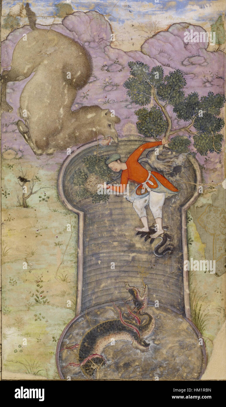 Husayn Va'iz Kashifi - Une feuille de l'Anvar-i Suhayli par Khashifi - Walters W692 Banque D'Images