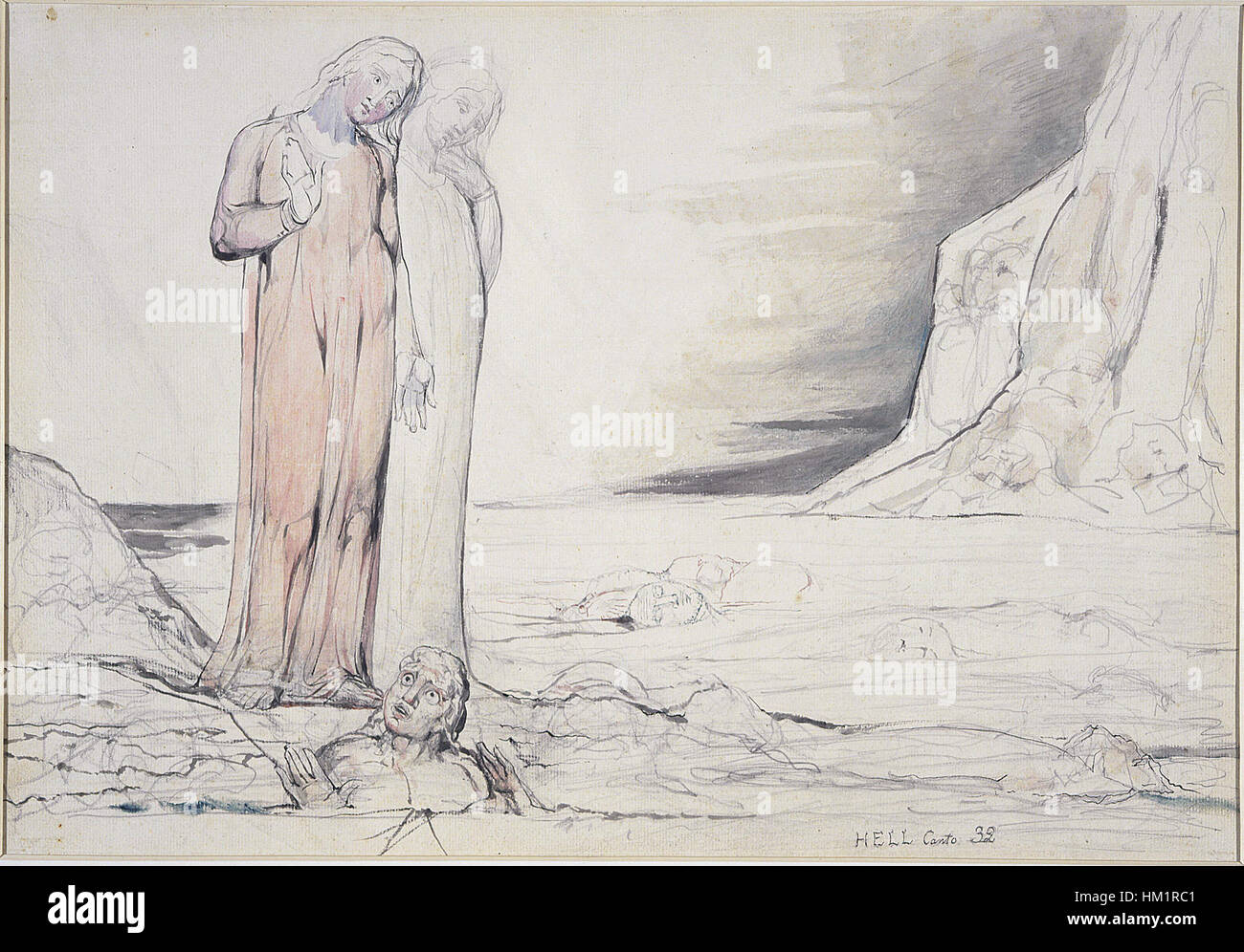 Cette illustration de la Divine Comédie de Dante par Gustave Doré représente Dante frappant contre Bocca degli Abati, un personnage de l'Inferno de Dante. La gravure fait partie des célèbres illustrations de Doré, qui capturent les scènes vives et dramatiques du voyage de Dante en enfer. Le style complexe de Doré donne vie aux émotions intenses de l’histoire. Banque D'Images