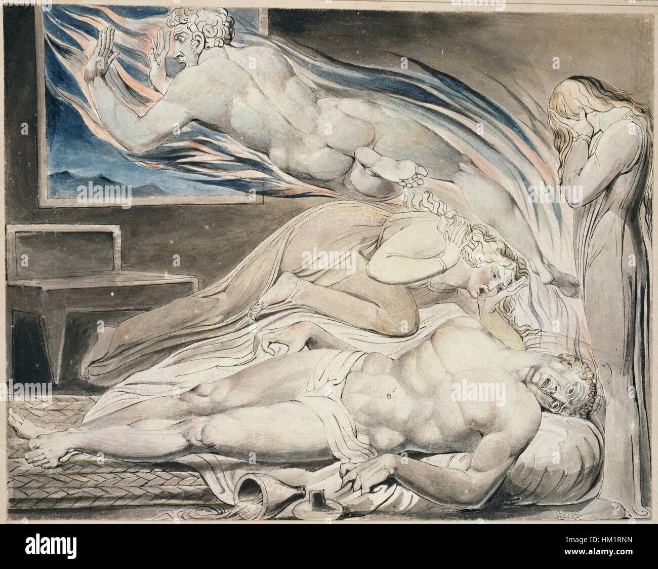 Cette gravure tirée de « la tombe » de Robert Blair dépeint la mort de The Strong Wicked Man, une scène puissante tirée du poème qui dépeint le destin d'un personnage méchant. L’œuvre reflète les leçons morales que l’on trouve dans le verset du XVIIIe siècle de Blair. Banque D'Images Cette gravure tirée de « la tombe » de Robert Blair dépeint la mort de The Strong Wicked Man, une scène puissante tirée du poème qui dépeint le destin d'un personnage méchant. L’œuvre reflète les leçons morales que l’on trouve dans le verset du XVIIIe siècle de Blair. Banque D'Images