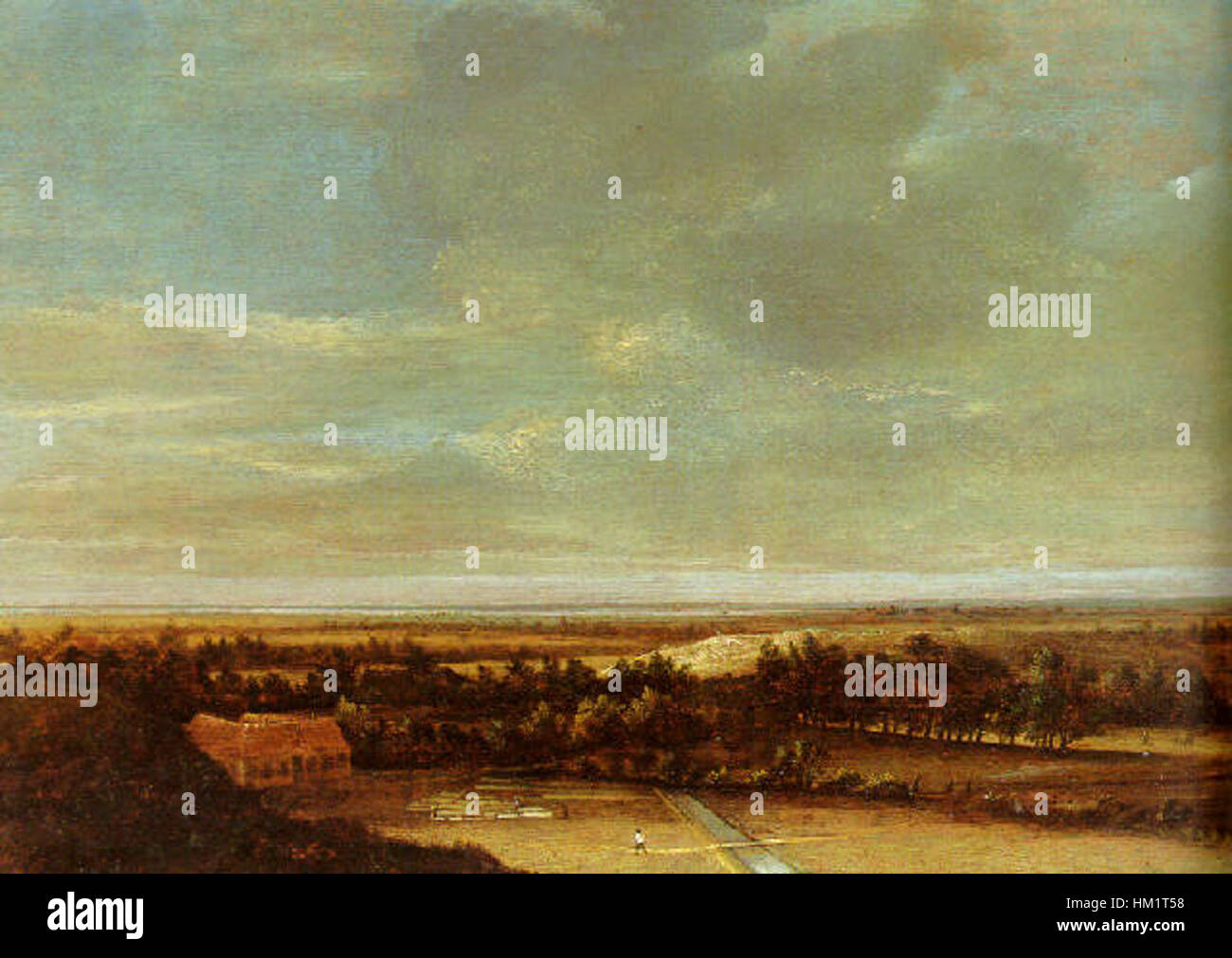 Jan Vermeer van Haarlem I - un vaste paysage de dunes avec un sol ferme et blanchiment Banque D'Images