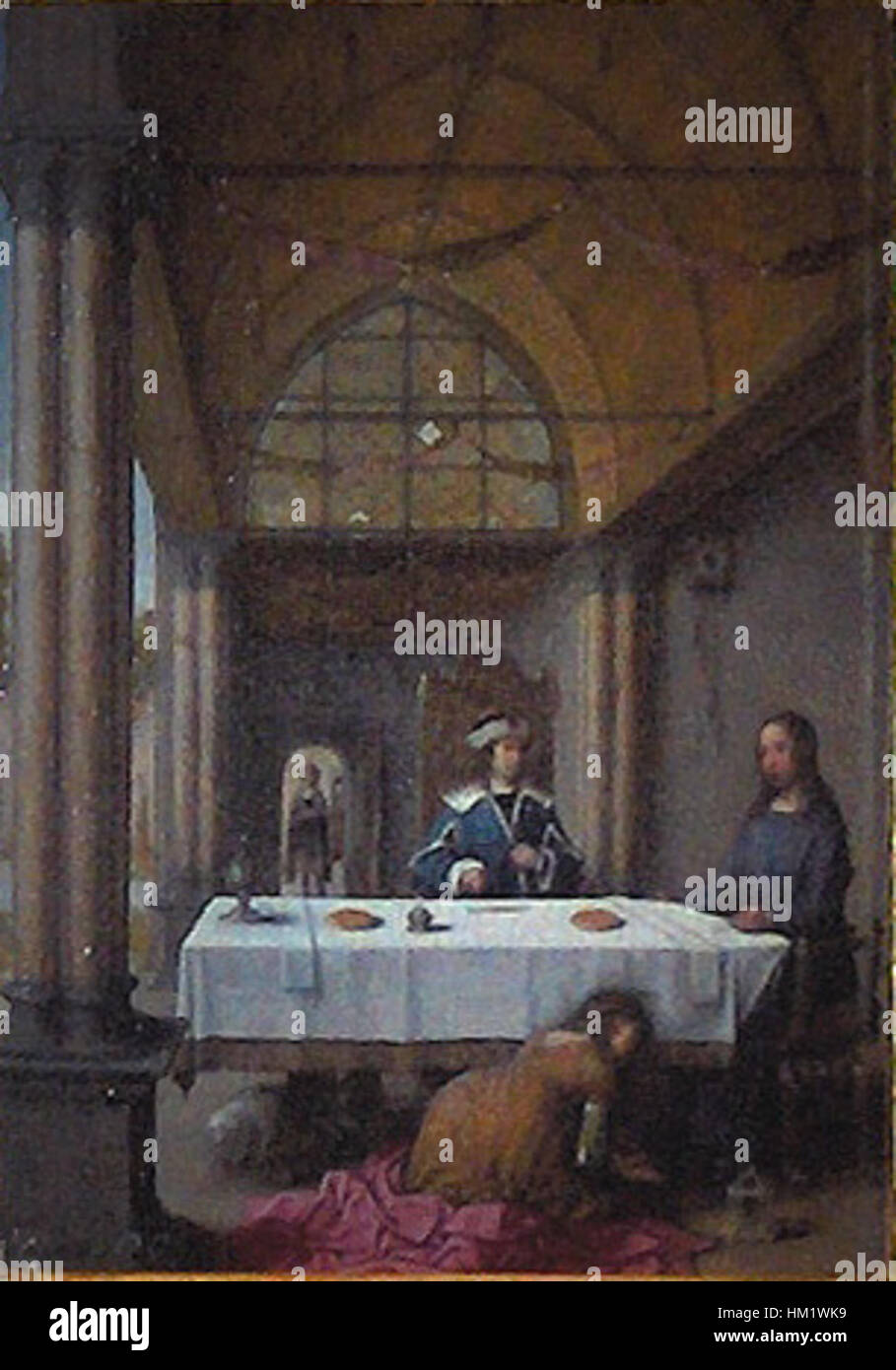 Le retable de Juan de Flandes capture des thèmes religieux avec beaucoup de détails. La peinture, souvent associée à l'art flamand primitif, illustre des récits sacrés avec une attention particulière à la couleur, à la lumière et à la forme. Banque D'Images