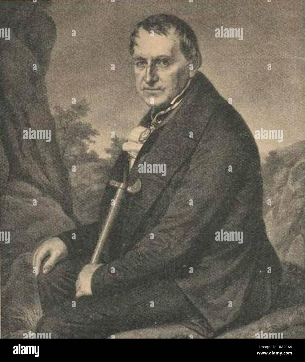 La peinture de Leopold von Buch, Carl Josef Begas et C Fischer de 1850 représente une scène historique, mettant en valeur les techniques artistiques détaillées du XIXe siècle et la maîtrise des portraits et des sujets historiques par les artistes au milieu des années 1800 Banque D'Images
