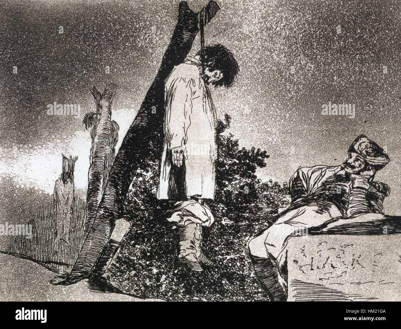 Goya War 3 est une peinture de Francisco Goya, représentant les conséquences brutales de la guerre. La peinture à l'huile fait partie de la célèbre série d'œuvres de Goya qui exposent les horreurs du conflit, reflétant son style unique et sa perspective critique sur la guerre. Banque D'Images