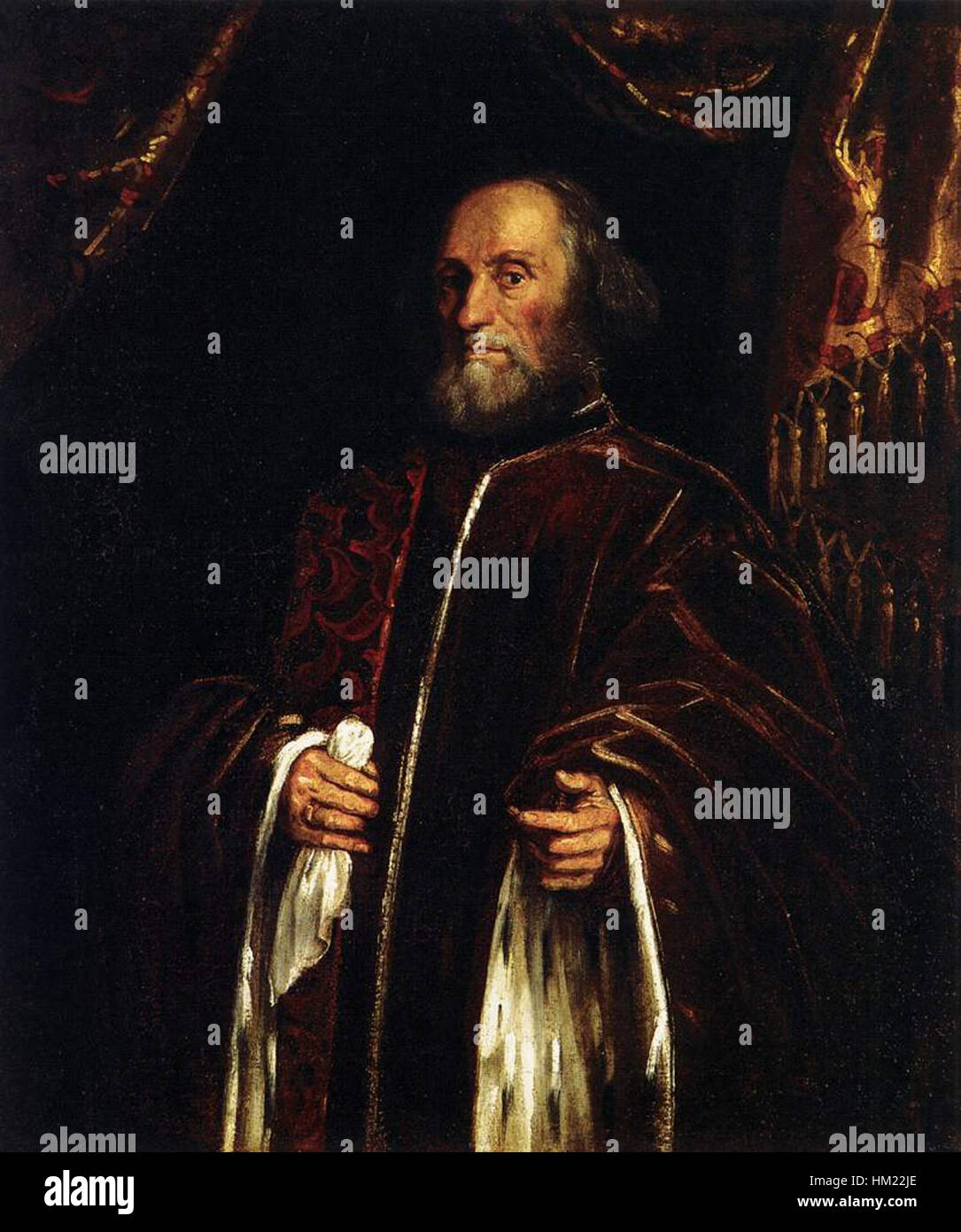 La peinture de Jacopo Tintoretto, '084', est un exemple de l'art de la Renaissance vénitienne, mettant en valeur des compositions dynamiques et l'utilisation dramatique de la lumière et de l'ombre. Il reflète l’intense expression émotionnelle typique de l’œuvre du Tintoret. Banque D'Images