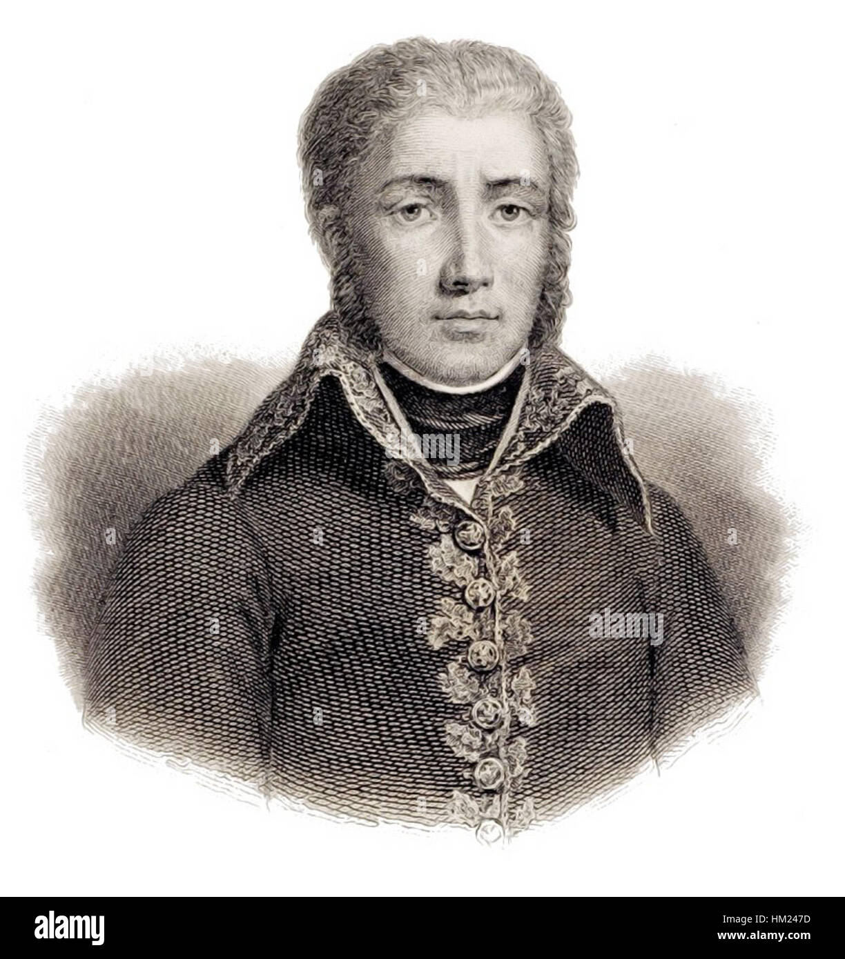 Le travail de Jean-Victor Moreau est connu pour sa précision dans la capture de scènes historiques et militaires. Son souci du détail et sa capacité à transmettre le mouvement et l’émotion dans ses figures témoignent de la maîtrise des techniques néoclassiques de l’artiste. Banque D'Images