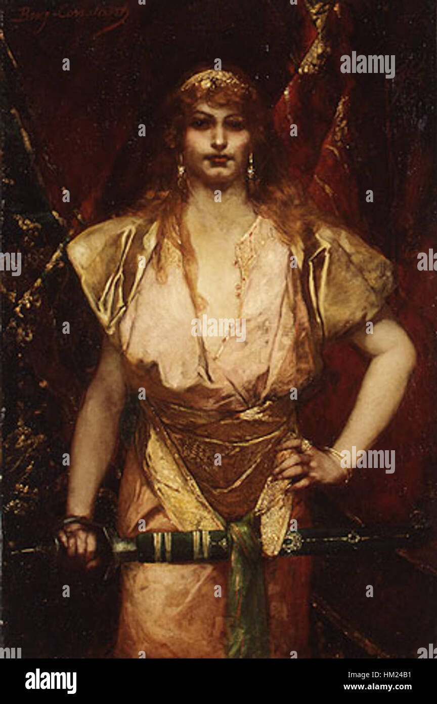 Un tableau de Jean-Joseph Benjamin-constant, intitulé Judith, représentant l'histoire biblique de Judith. L’œuvre illustre le style de Benjamin-constant et sa capacité à représenter des scènes historiques ou mythologiques dramatiques. Banque D'Images
