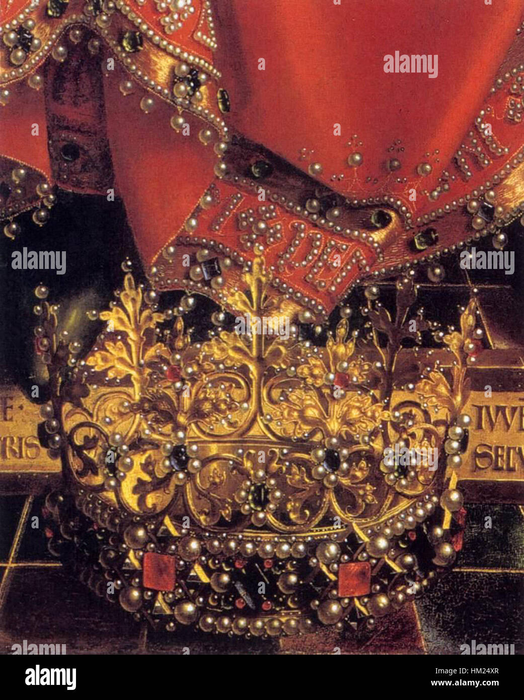 Le retable de Gand de Jan van Eyck est un chef-d'œuvre de flamands compris Ce détail, mettant en vedette God Almighty, met en valeur l'habileté exceptionnelle de l'artiste à dépeindre des figures divines avec réalisme et détails complexes. Banque D'Images