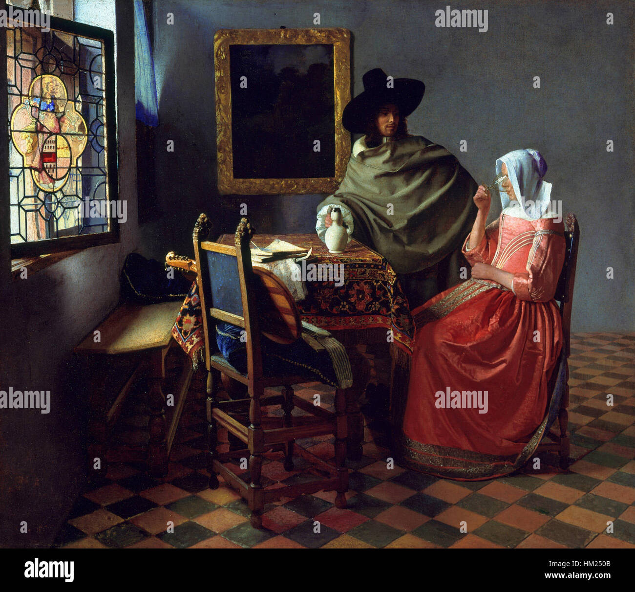 Jan Vermeer van Delft - Le verre de vin - Google Art Project Banque D'Images