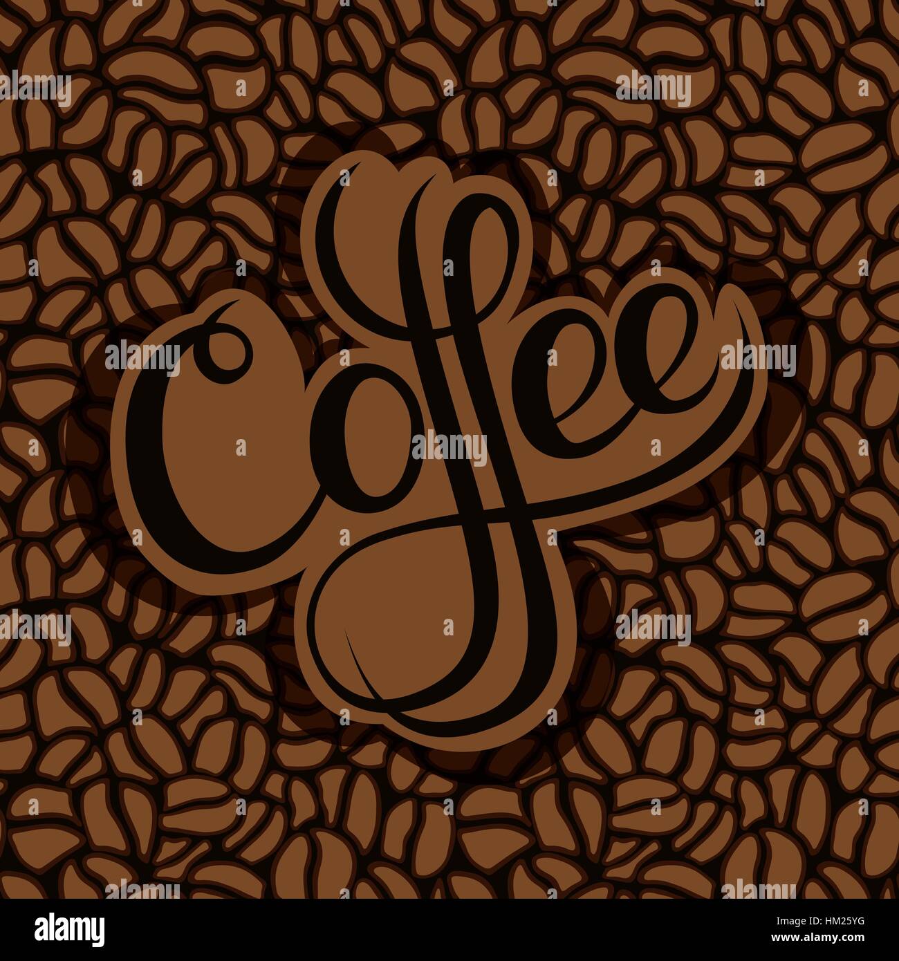 Fond texturé brun avec les grains de café. Illustration de Vecteur