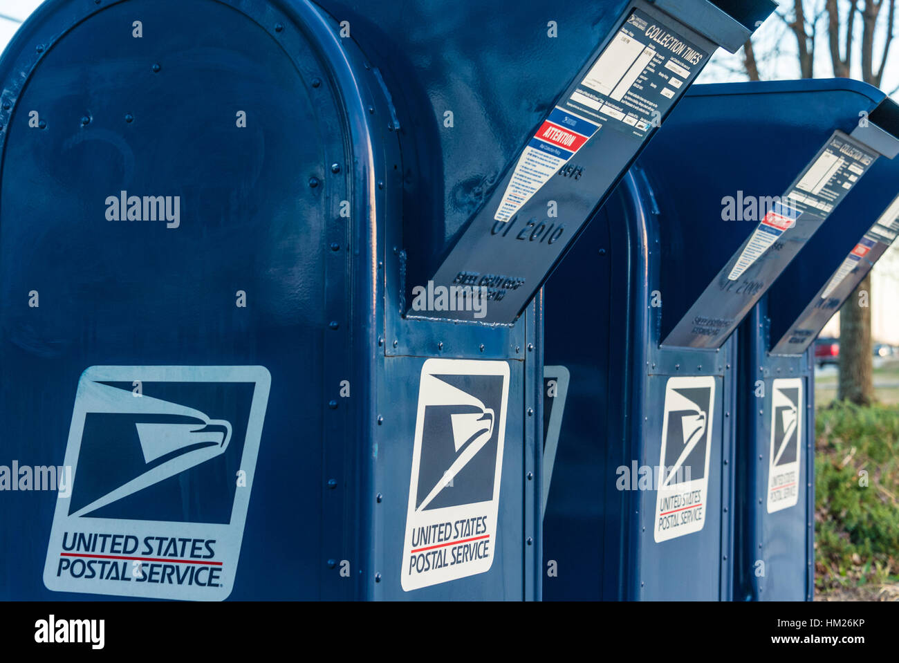 United States Postal Service boîtes aux lettres à une installation postale USPS dans la région métropolitaine d'Atlanta, Géorgie. (USA) Banque D'Images