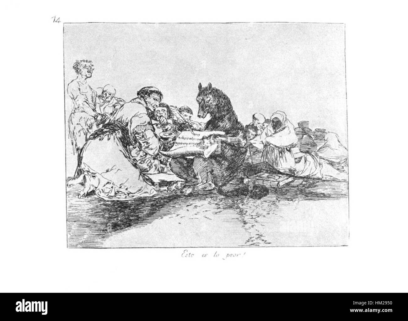 La peinture de Goya-Guerra (74) représente une œuvre exemplaire du romantisme espagnol. Connu pour l'utilisation dramatique de la lumière et de l'ombre, il transmet une intensité émotionnelle profonde, reflétant le climat social et politique de l'époque. Banque D'Images