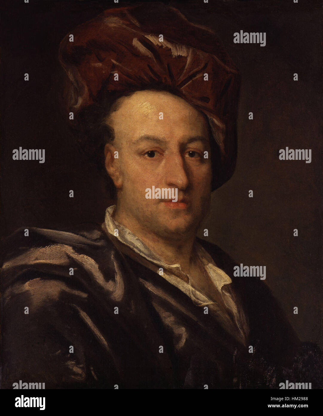 Ce portrait de Henry St John, 1er vicomte Bolingbroke, peint par Jonathan Richardson, capture l'apparence digne de la figure politique, mettant en valeur le style classique du portrait dans l'Angleterre du XVIIIe siècle. Banque D'Images