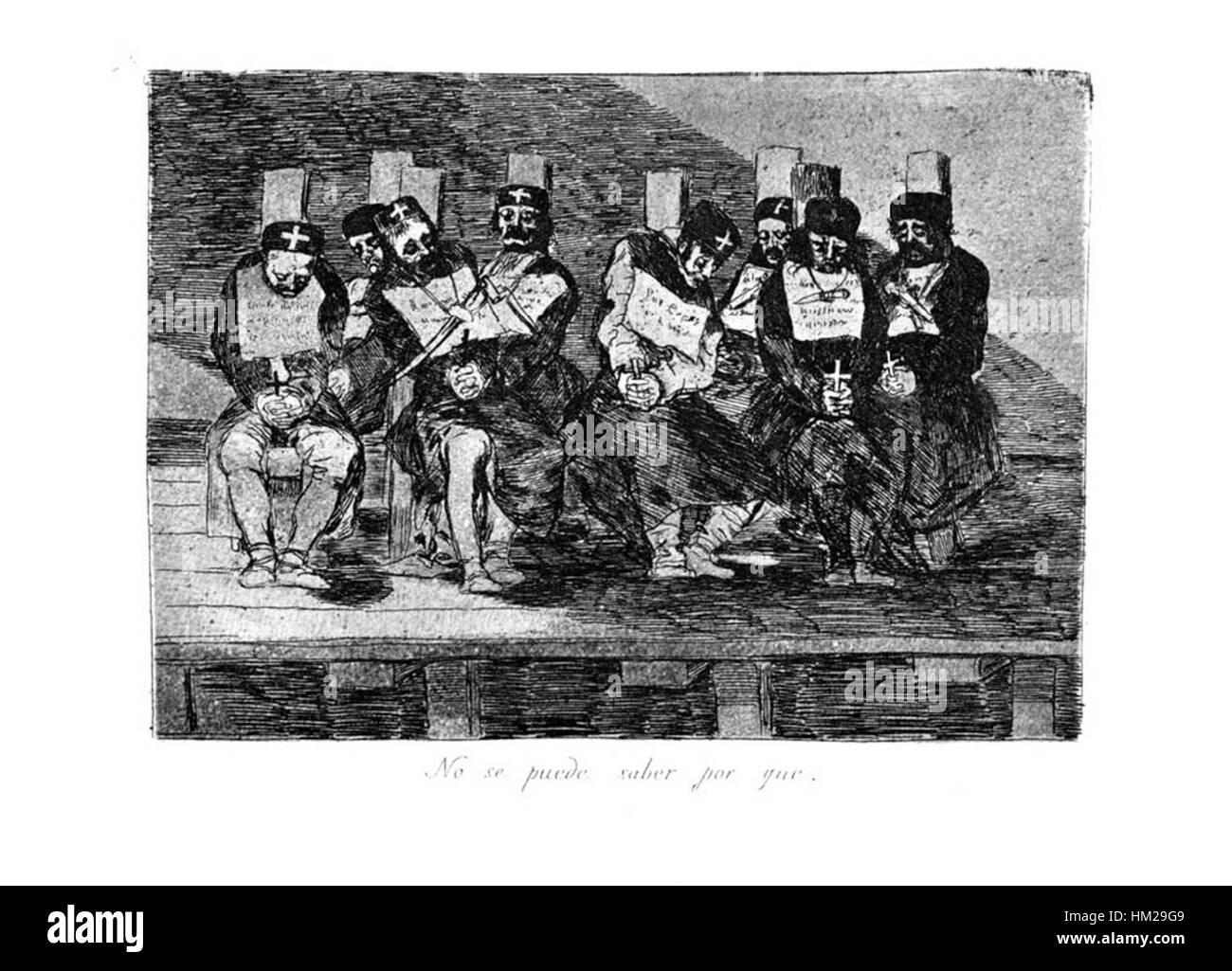 Goya-Guerra est une œuvre d'art se référant peut-être aux représentations de Francisco Goya de la guerre d'Espagne. Ses œuvres dans ce genre sont connues pour leurs thèmes sombres, leurs émotions intenses et leur représentation critique des effets de la guerre sur la société. Banque D'Images