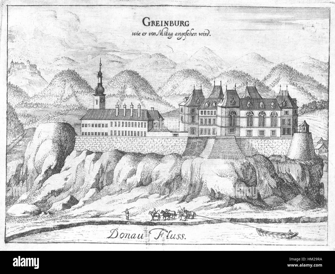 Une œuvre d’art à grande échelle de Greinburg Vischer, démontrant l’habileté de l’artiste dans la peinture détaillée et monumentale, représentant une grande scène historique ou mythique. Banque D'Images