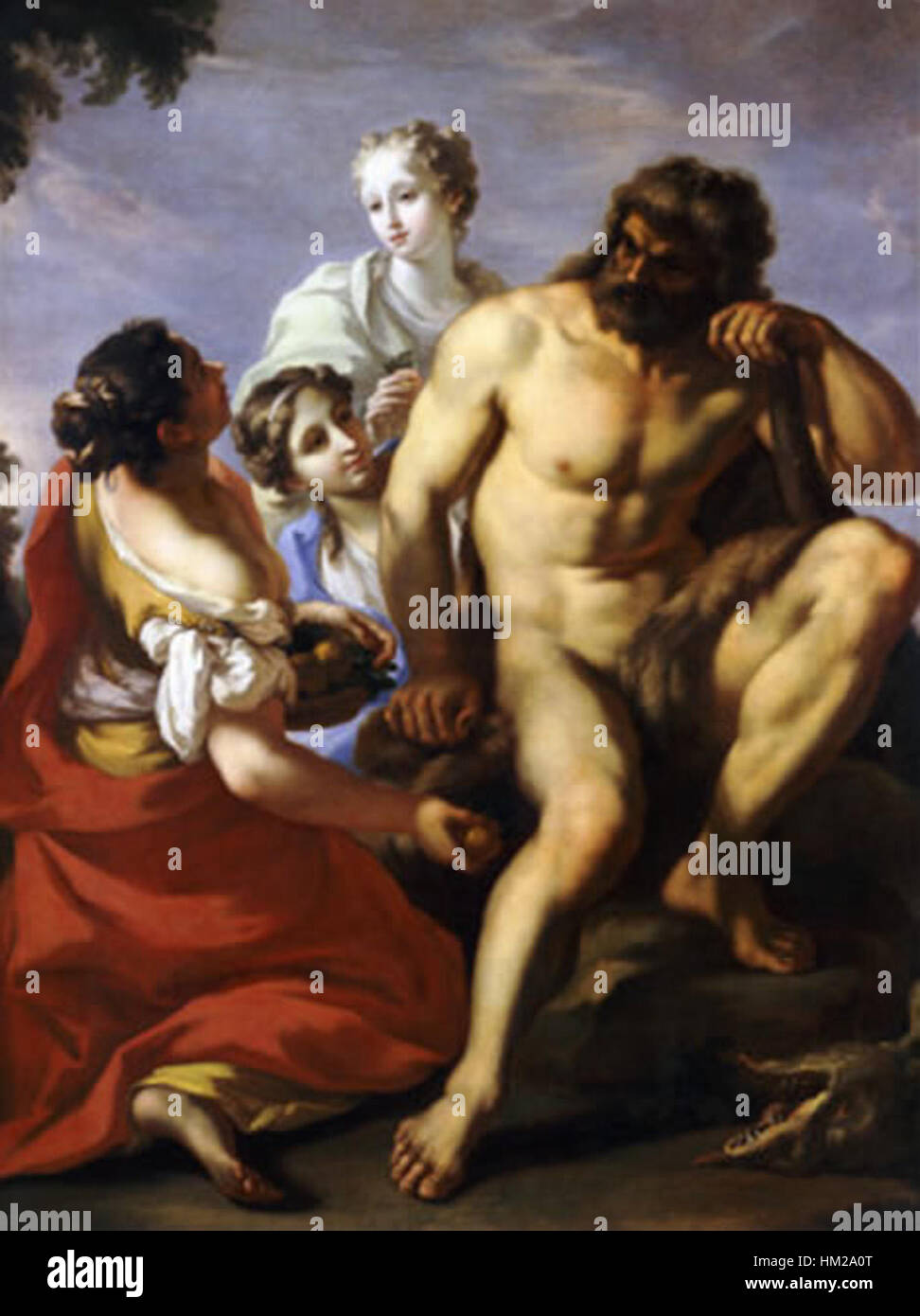 'Hercule dans le jardin des Hespérides' de Giovanni Antonio Pellegrini représente le héros mythique Hercule dans un moment de triomphe dans le jardin, où il doit obtenir les pommes dorées. L'œuvre reflète la mythologie classique et l'héroïsme. Banque D'Images