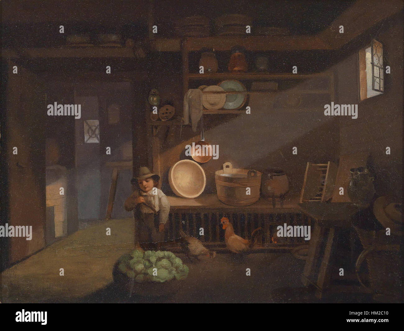 Bauernbub in der Vorratskammer (garçon paysan dans le Pantry) d'Ignaz Raffalt capture la vie rurale en Autriche en 1837, en se concentrant sur le portrait intime et détaillé d'un garçon paysan dans un cadre domestique. Banque D'Images