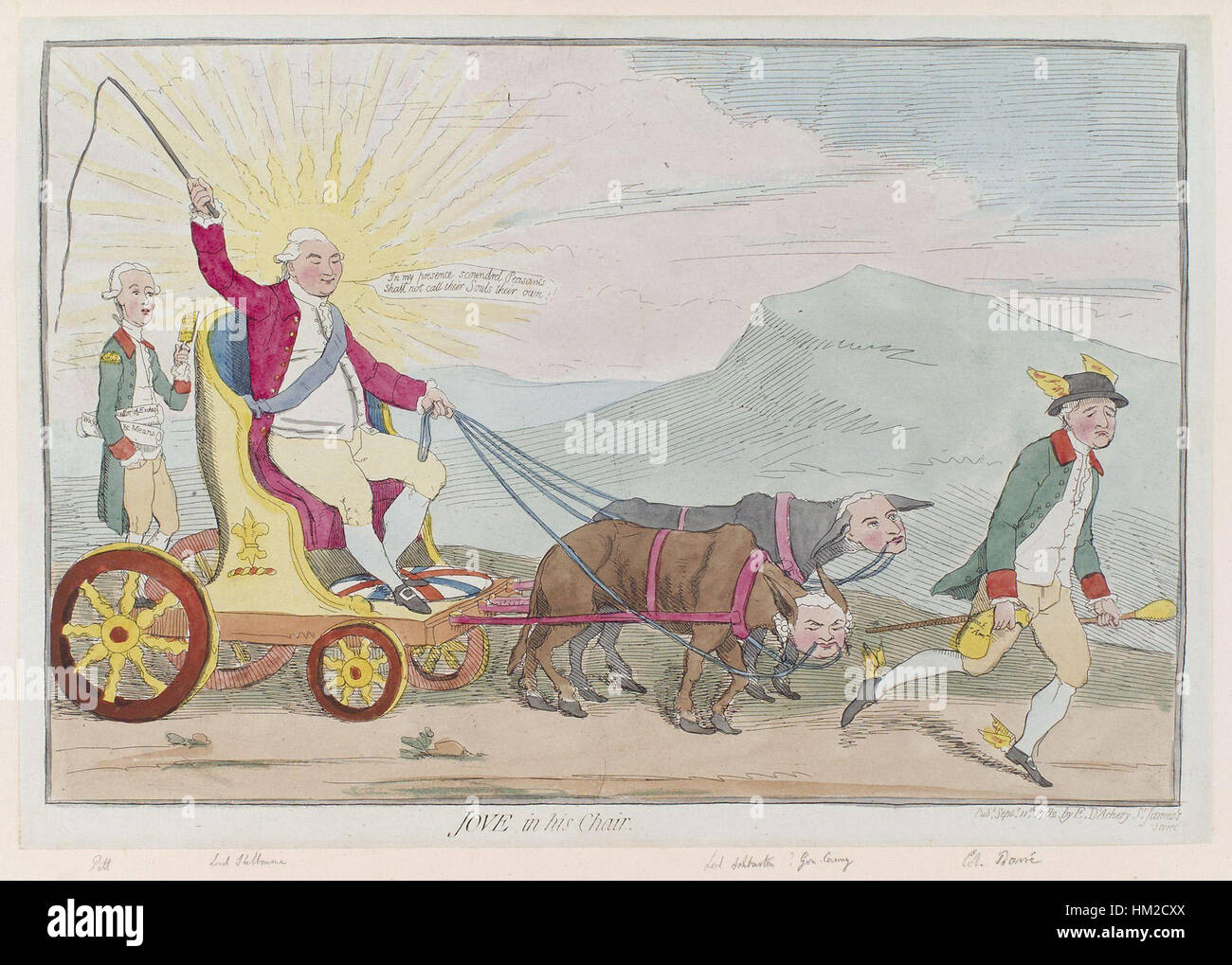 Jove in his chair d'Elizabeth d'Achery est une représentation classique du Dieu romain Jove, illustrant sa nature royale. La pièce est un exemple significatif de l'art mythologique, mettant en valeur les détails fins dans la représentation des divinités anciennes. Banque D'Images