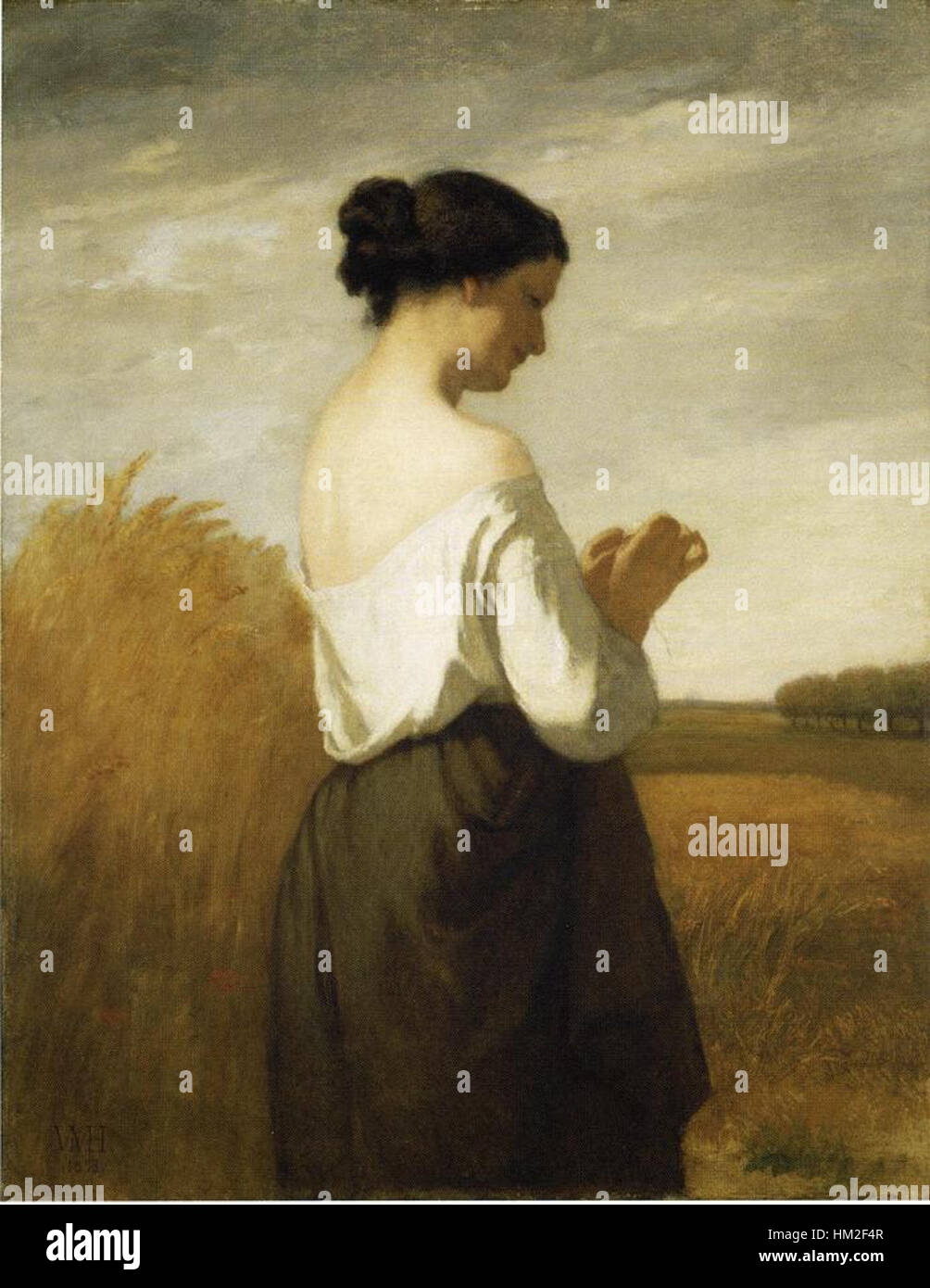 'La Marguerite' de William Morris Hunt est une peinture à l'huile qui capture l'essence d'une fleur délicate, incarnant l'accent de l'artiste sur la beauté naturelle et les détails fins. La peinture illustre le style de réalisme du XIXe siècle. Banque D'Images