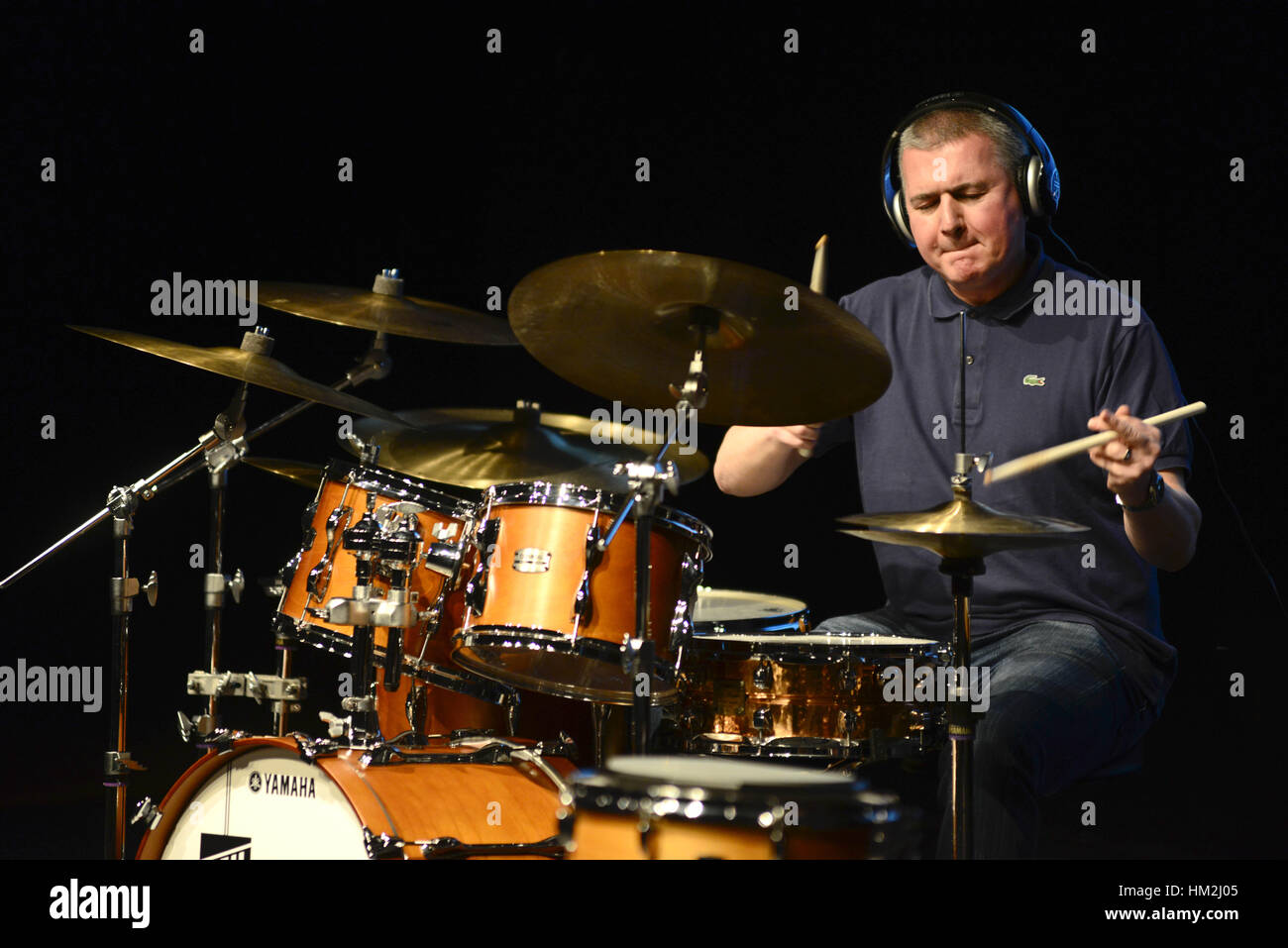 Célèbre le batteur Steve White. Banque D'Images