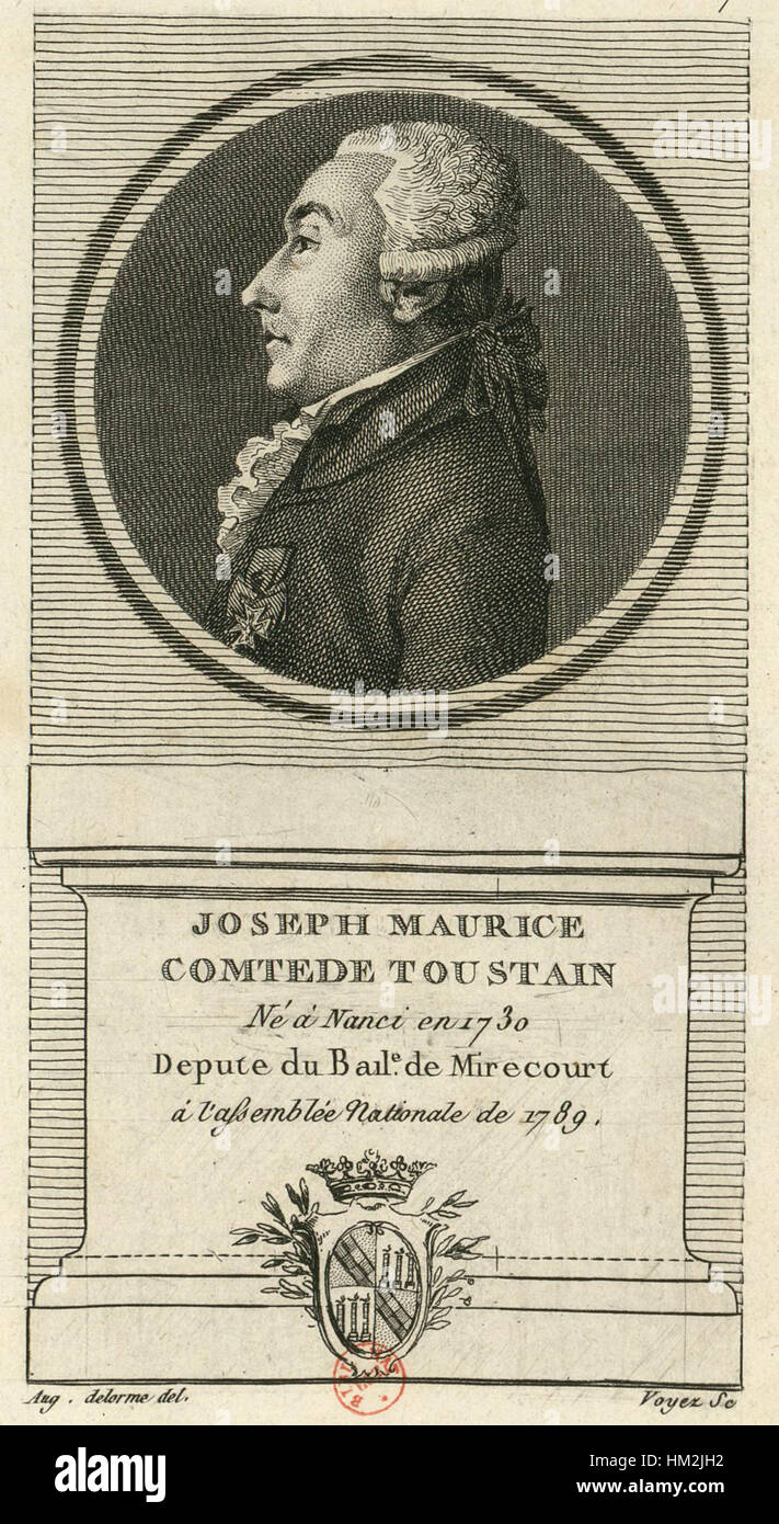 Joseph-Maurice de Toustain-Viray (see & Delorme, 1789-1791) 1 Banque D'Images