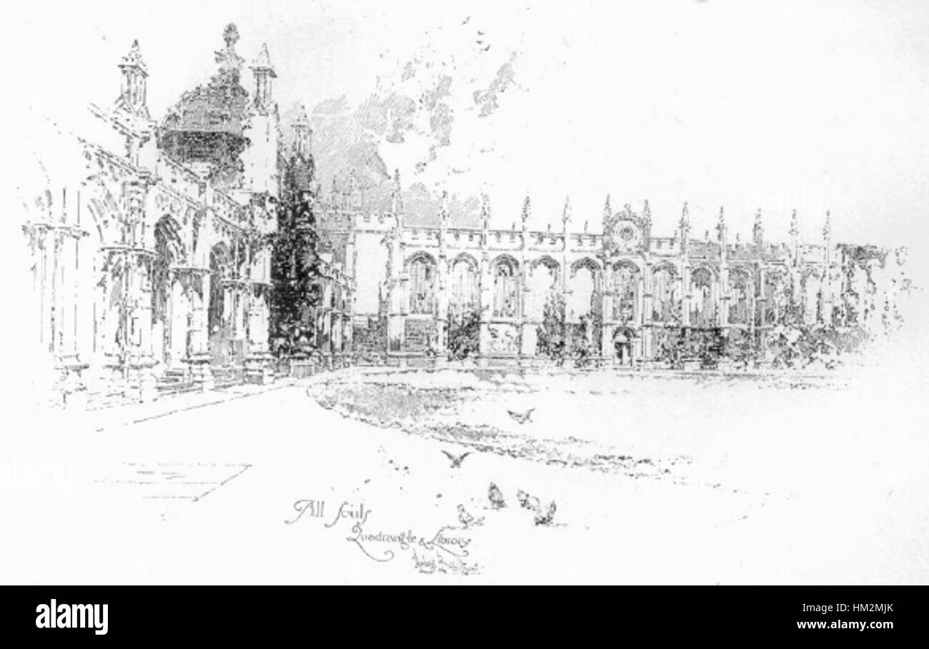 Cette illustration de Herbert Railton, 'All Souls', capture une scène gothique et atmosphérique, reflétant l'essence sombre et sombre de l'époque. Banque D'Images