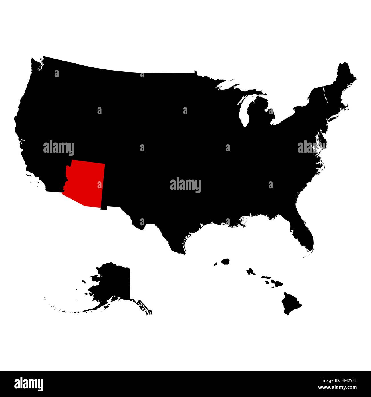 La carte de l'état américain de l'Arizona Illustration de Vecteur