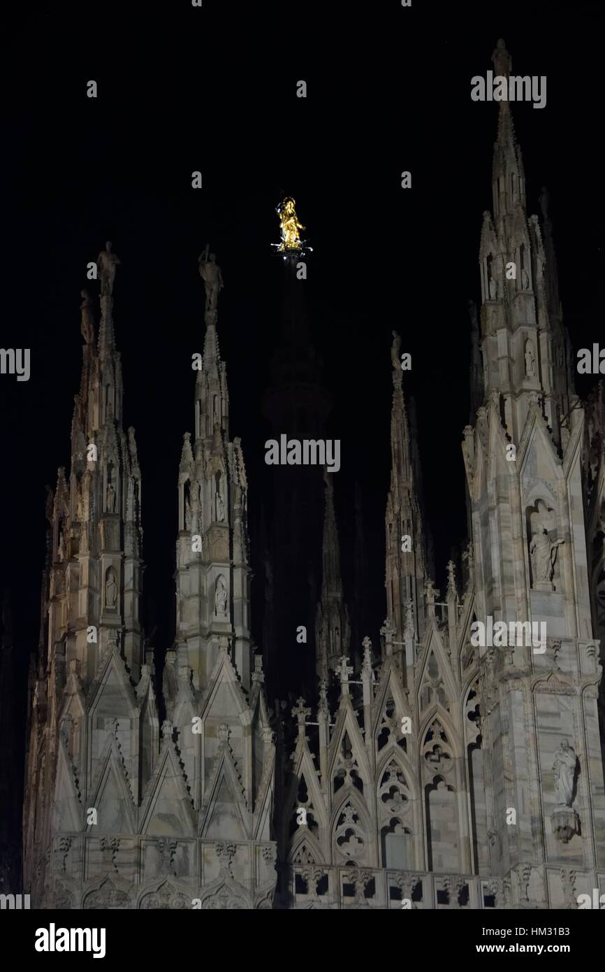 Duomo par nuit à Milan, Italie Banque D'Images