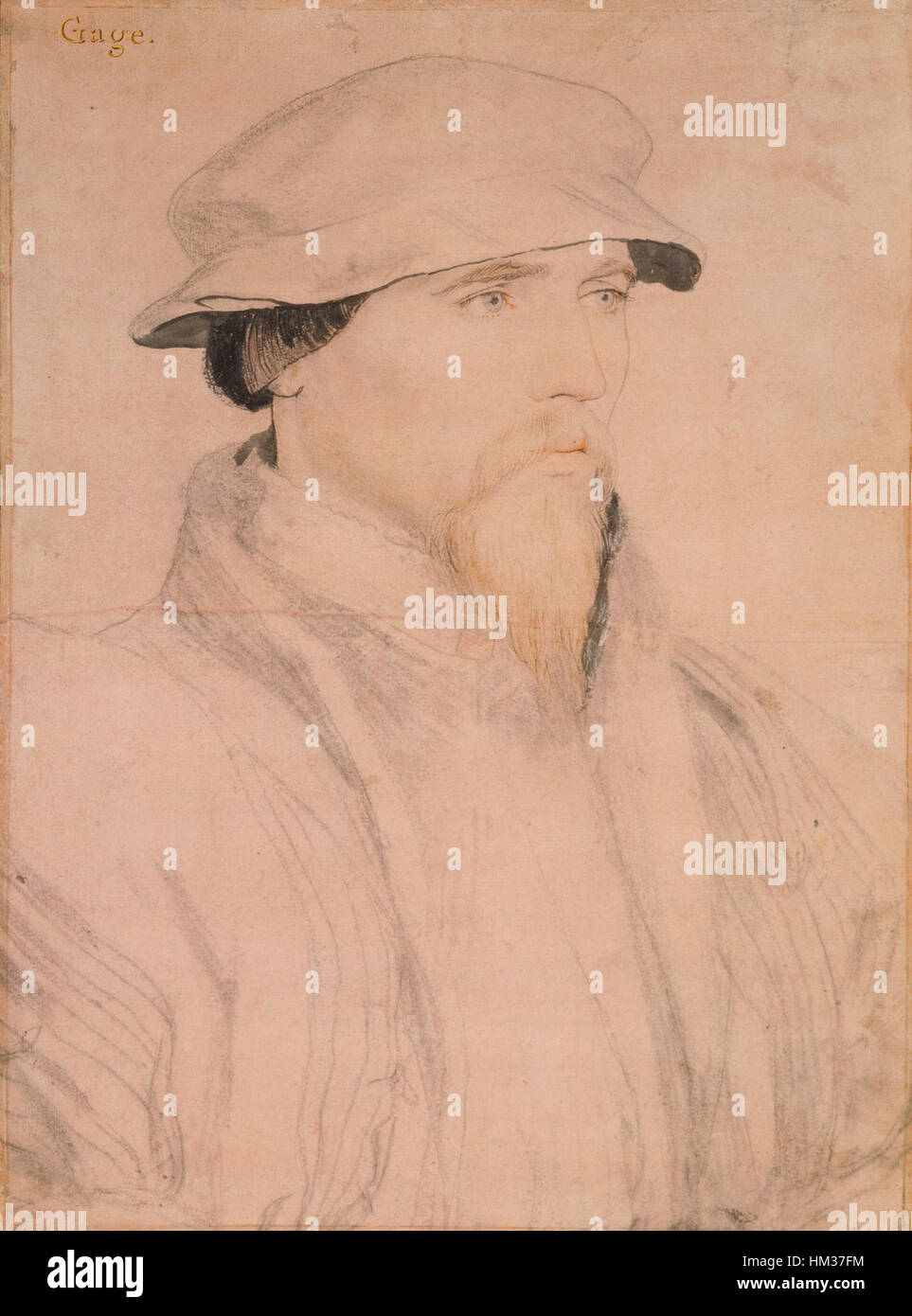 Ce portrait de Hans Holbein le jeune représente Sir John Gage, un soldat et courtisan anglais de la période Tudor. L'œuvre met en valeur la maîtrise de Holbein dans la capture de la noblesse et des personnalités de son temps. Banque D'Images